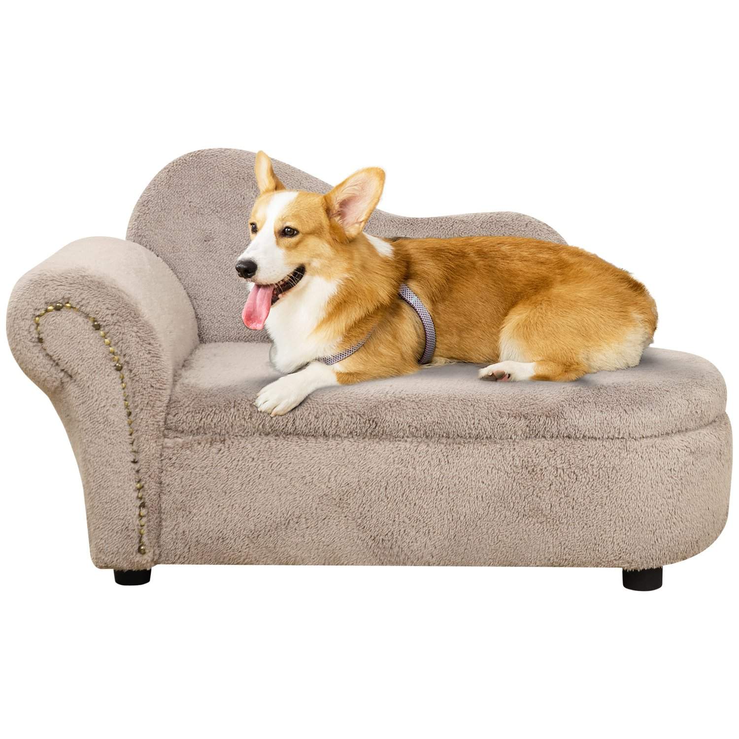 Hundesofa med opbevaring, Beige, 80x40x46 cm