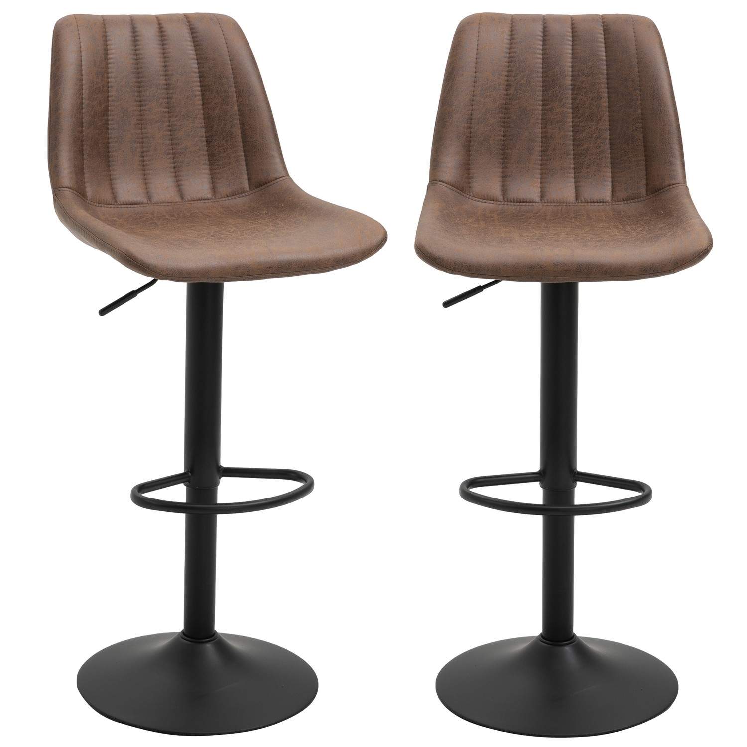 Højdejusterbare brune barstole i polyester