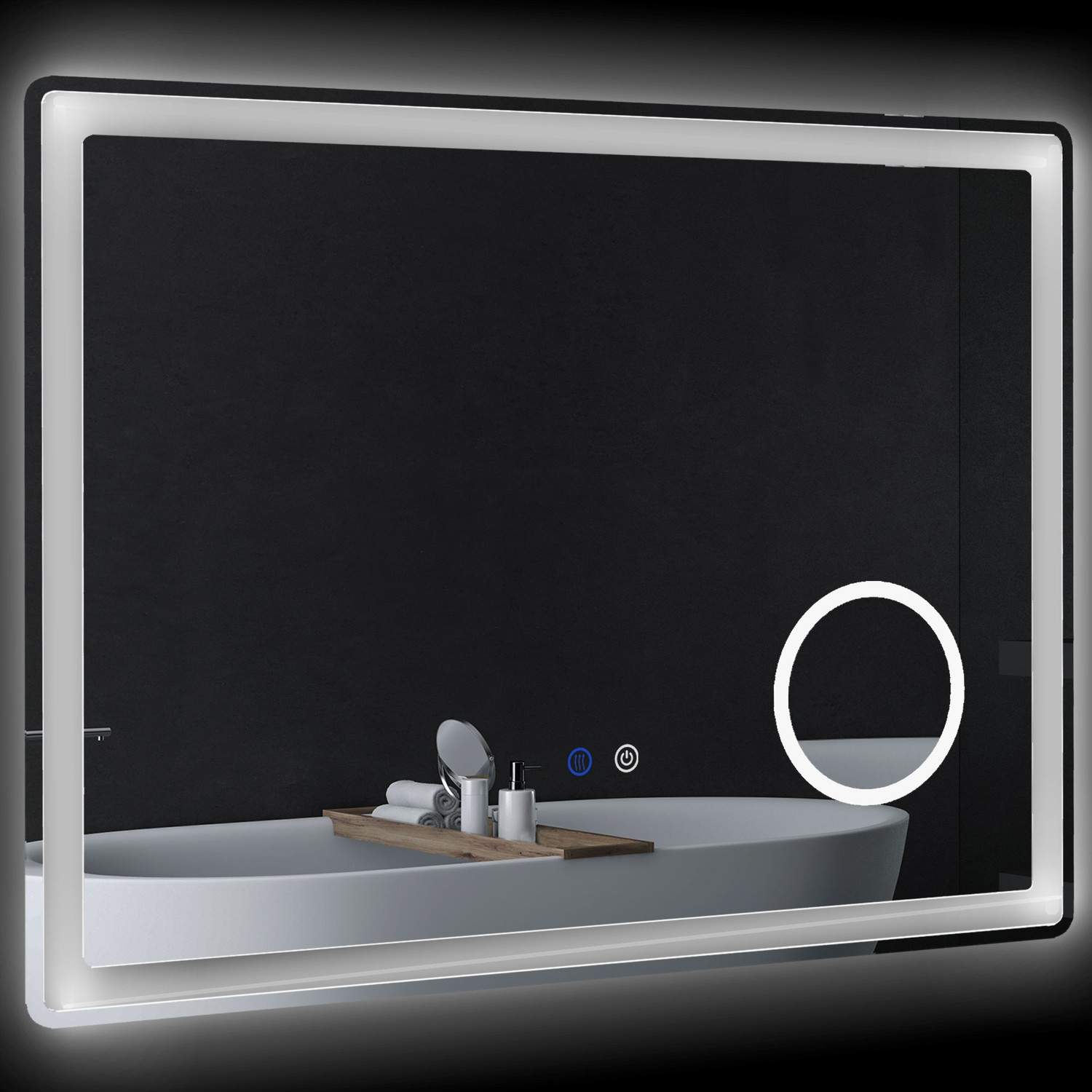 LED Badeværelsesspejl 80x60 cm med 3X Forstørrelse
