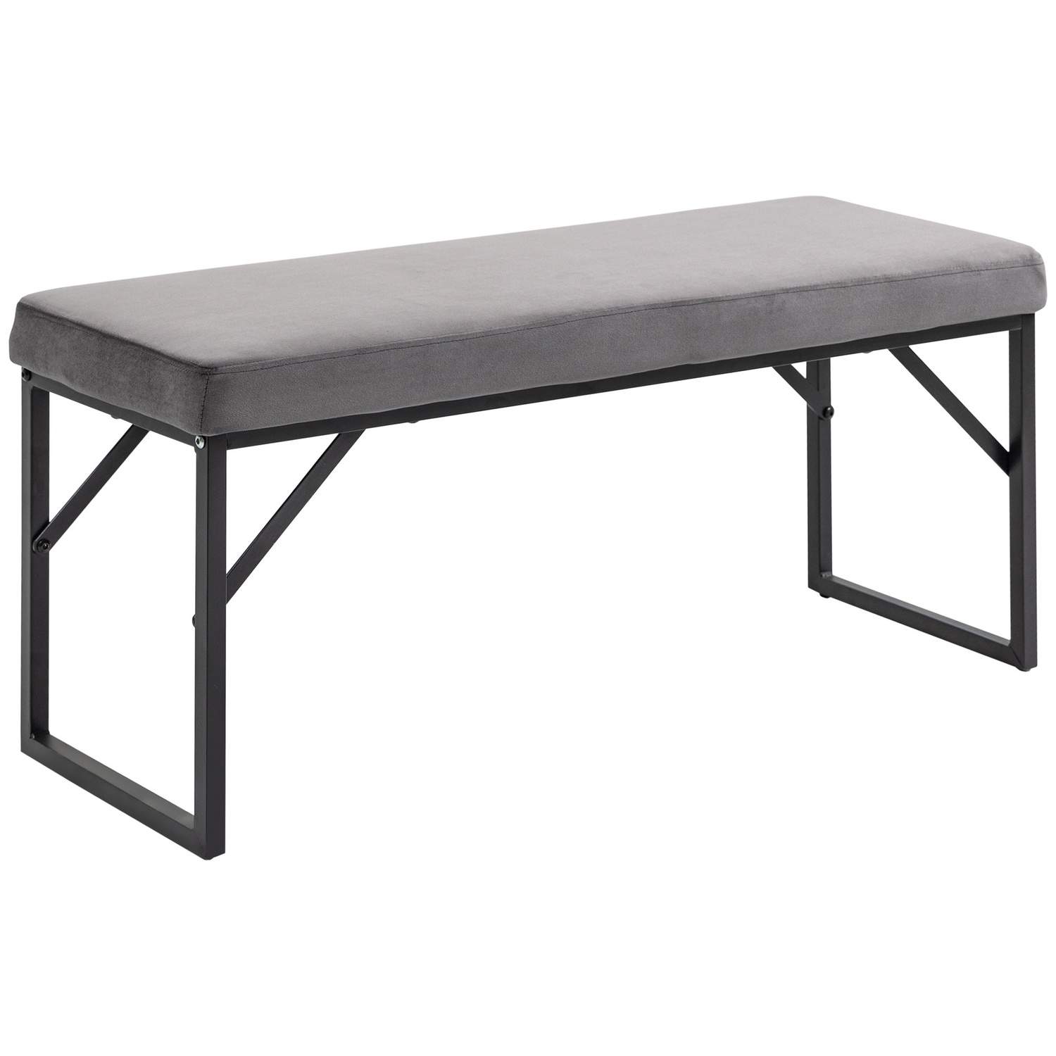 Mørkegrå fløjlsbænk 115x46x49 cm Til hjemmet