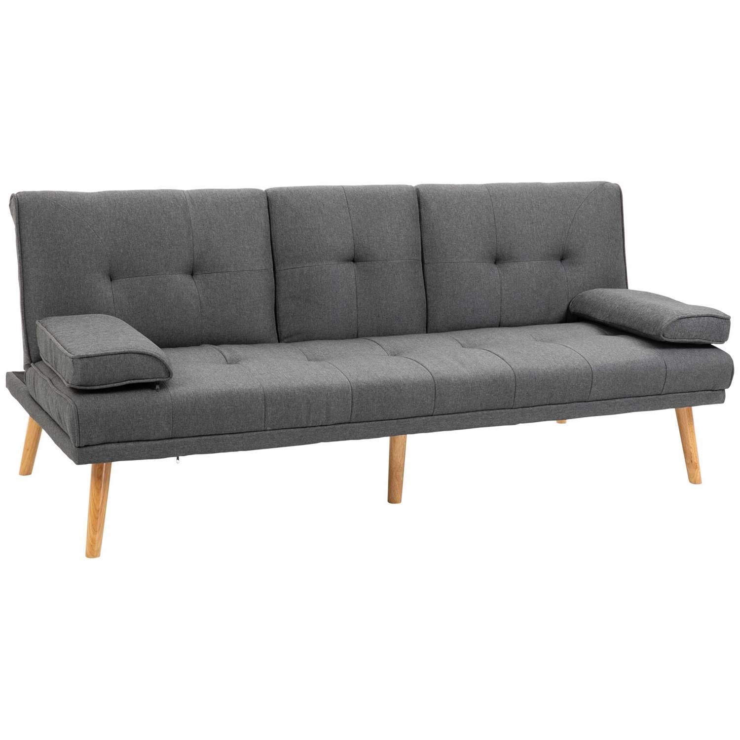 Mørkegrå Scandi 3-personers sovesofa med klapbord