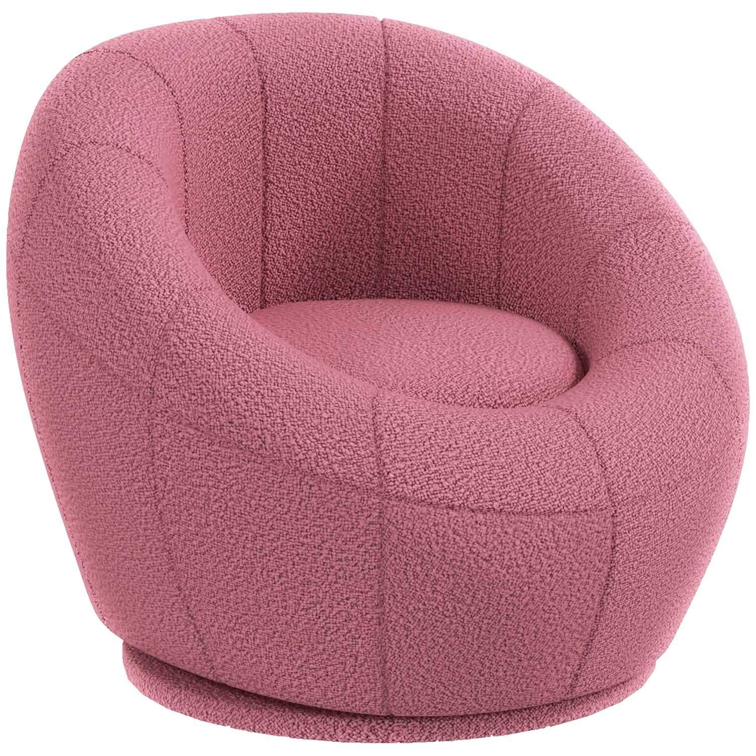 Roterbar Lounge Lænestol i Pink Plys, 120 kg
