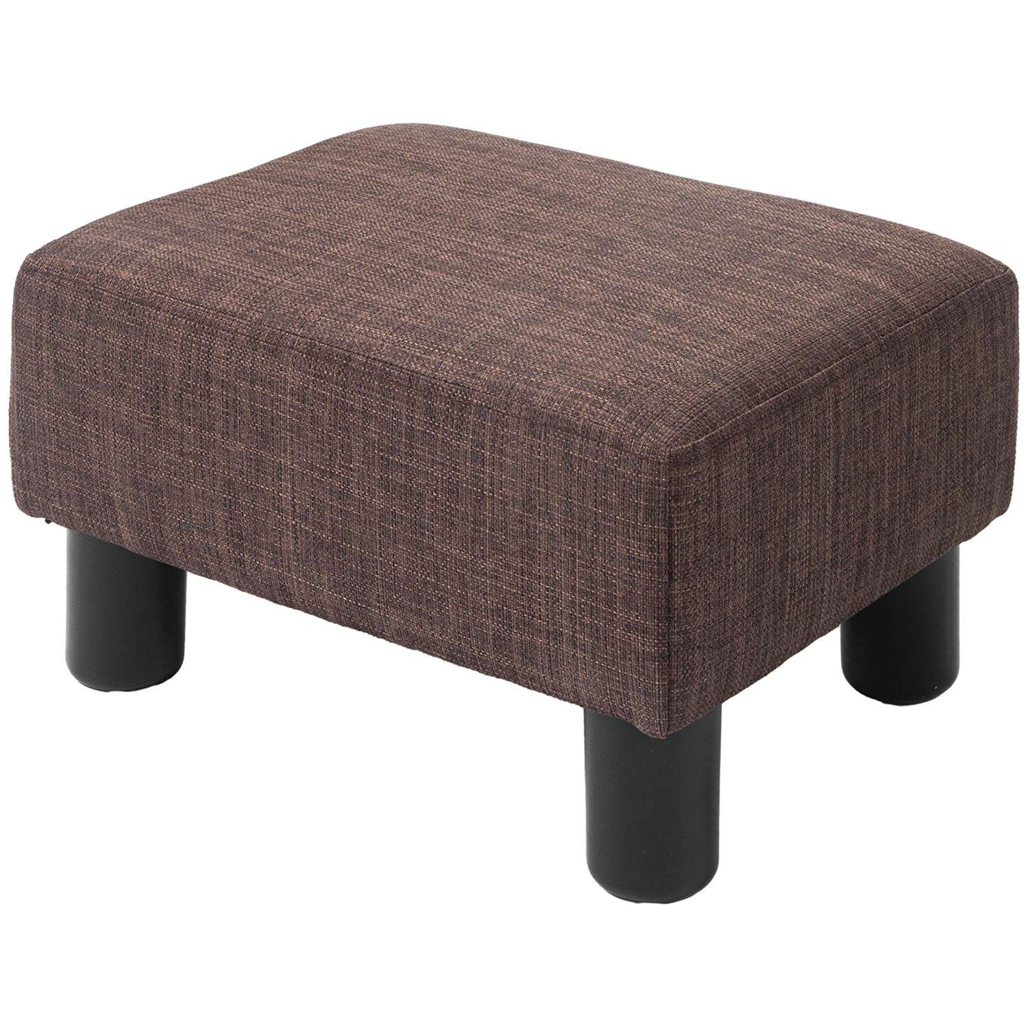Rektangulær Linné fodskammel Brun 40x30x24 cm