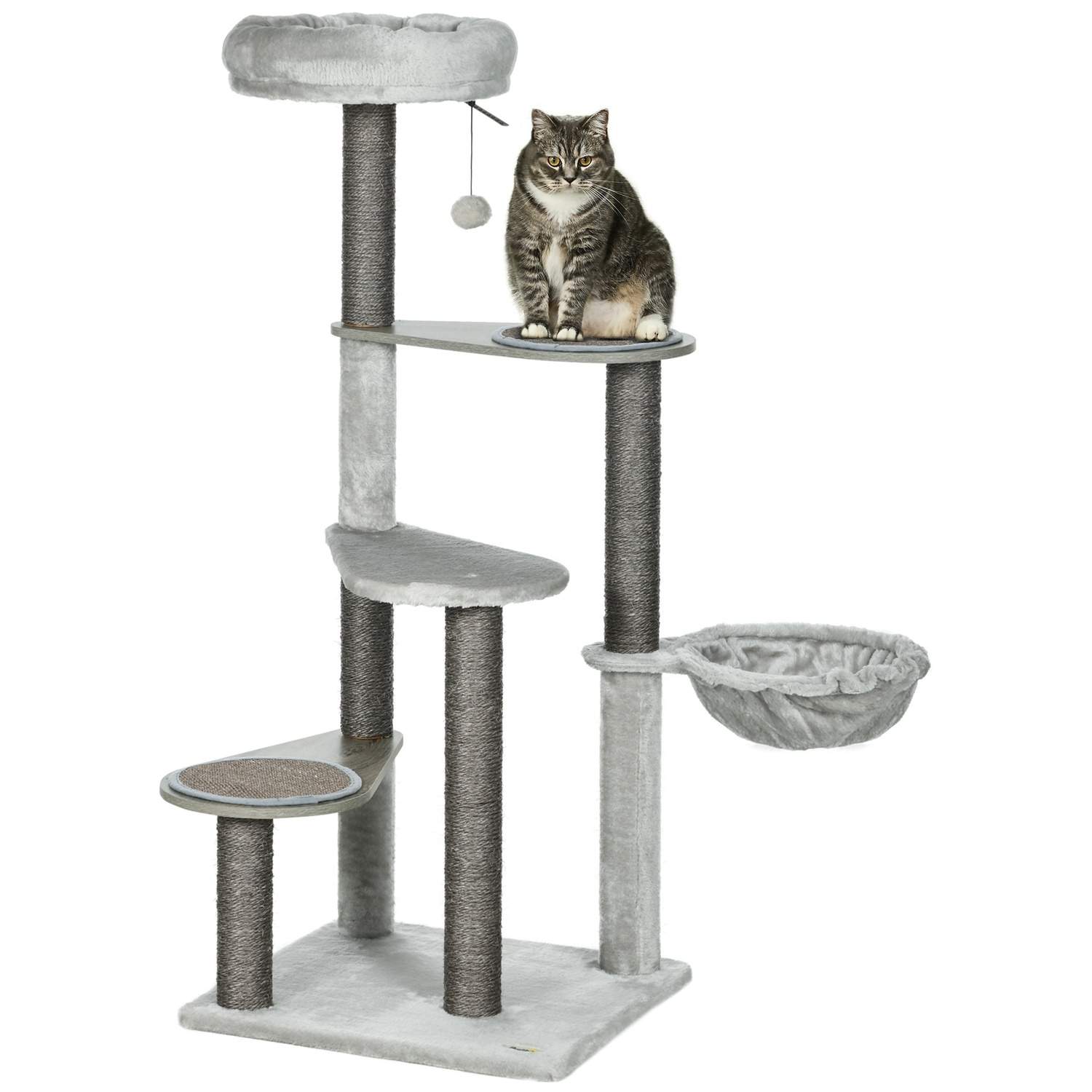 Stabil katskrabestol med seng og legetøj