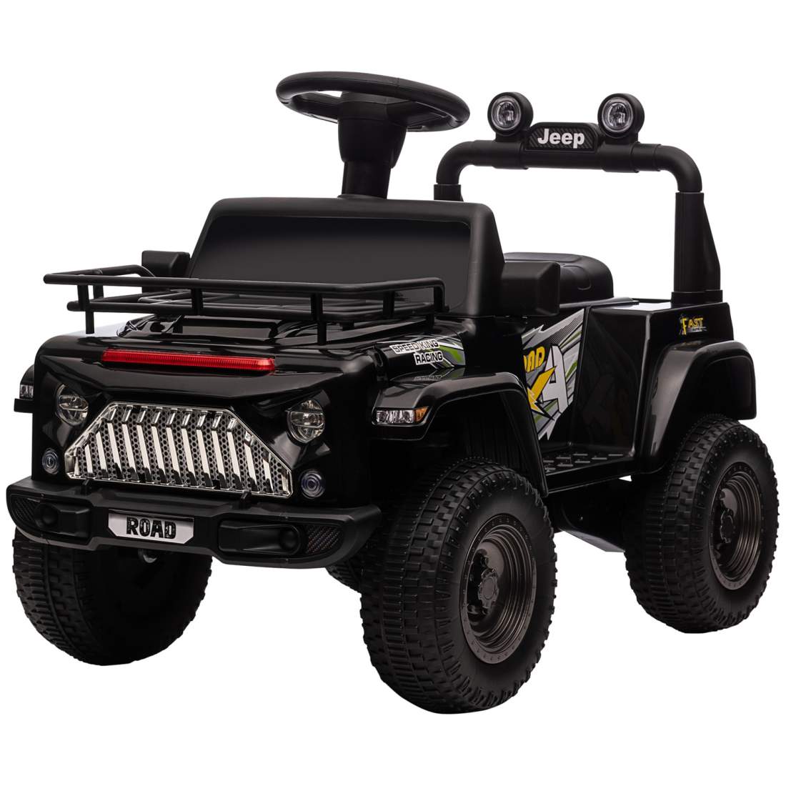 Elektrisk Terrängbarnbil Svart 3-5 år med Musik & Ljus | Hem & Hobby | Pryloteket