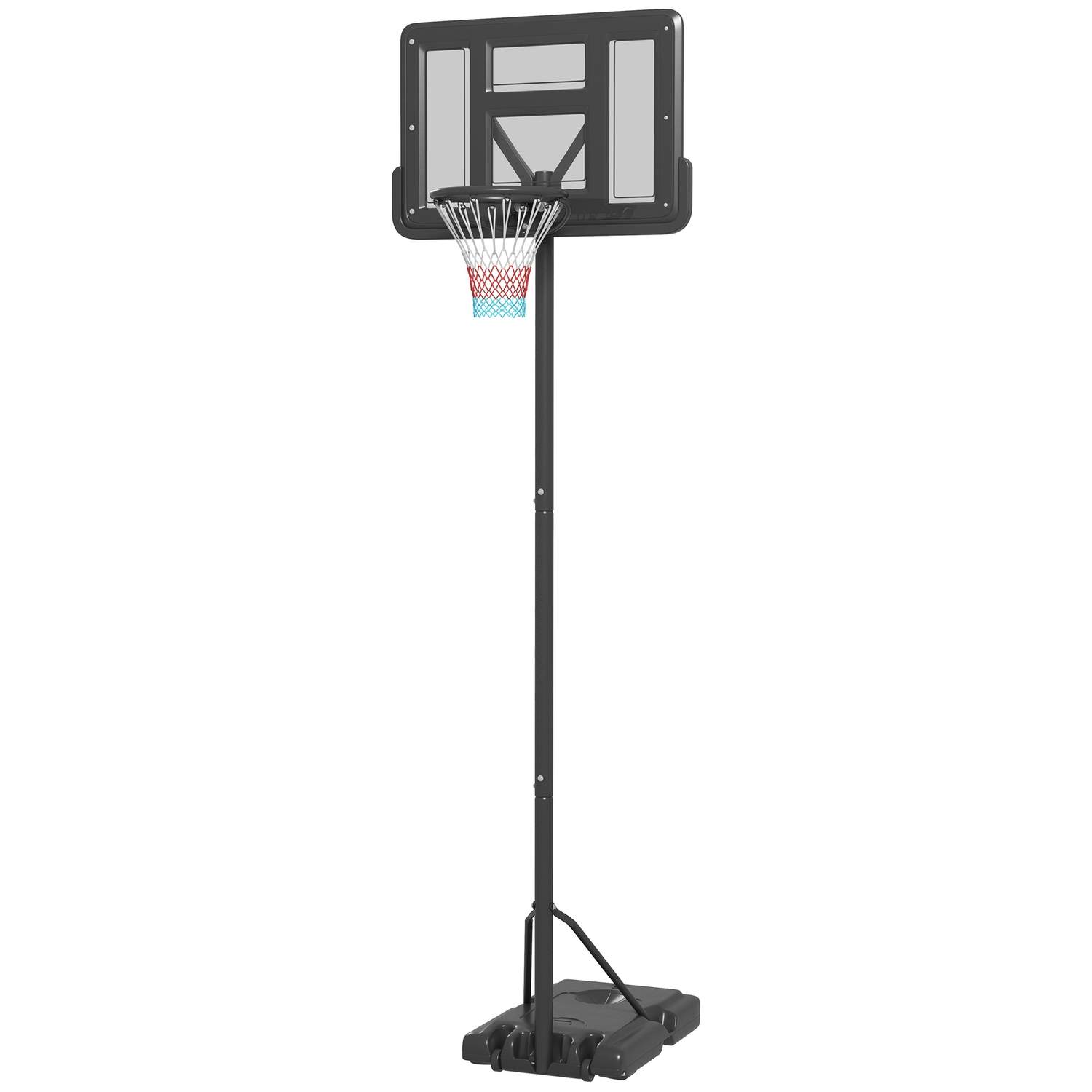 Højdejusterbar basketballkurv med stålstativ 195-370 cm