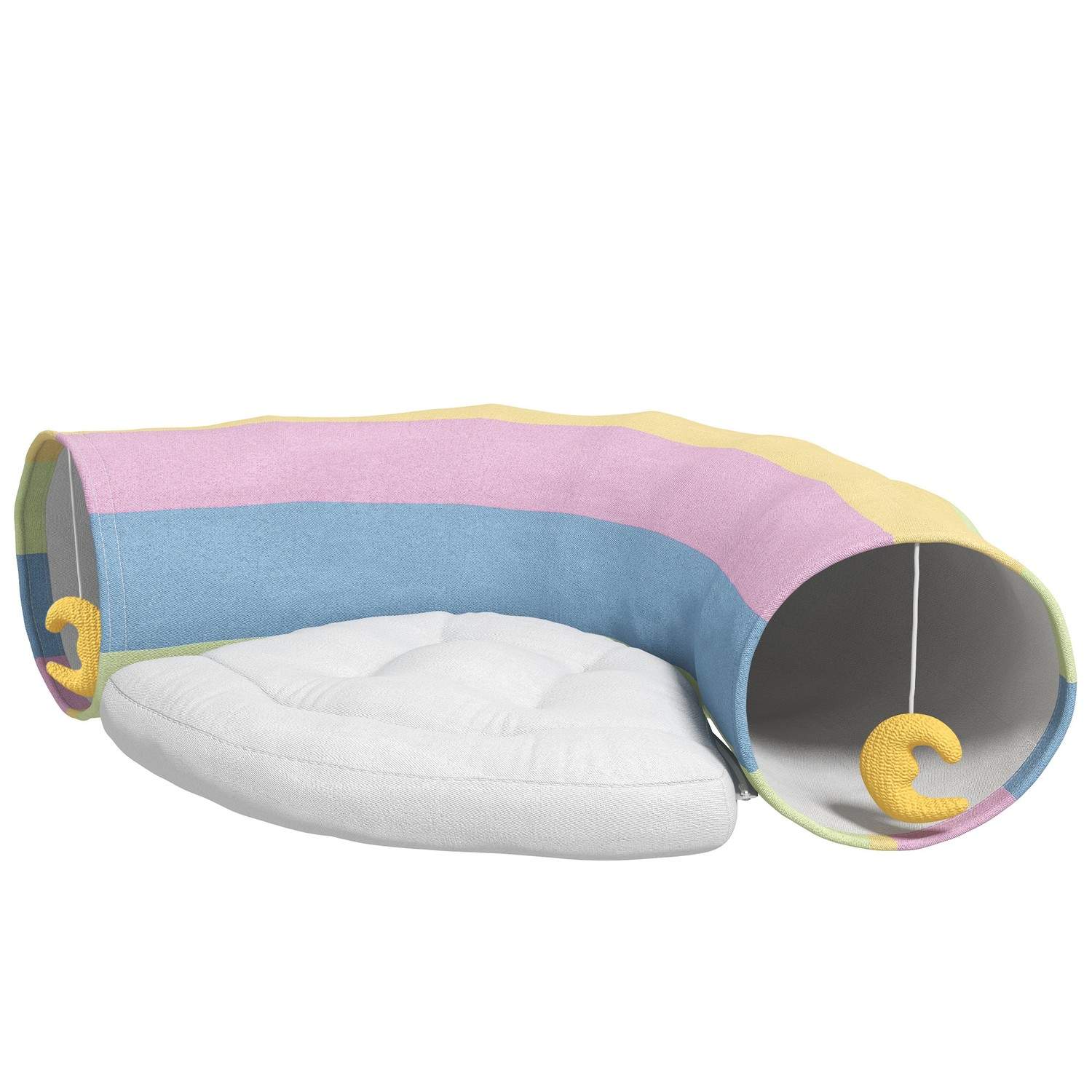 Foldbar kattetunnel med legepude, polyester