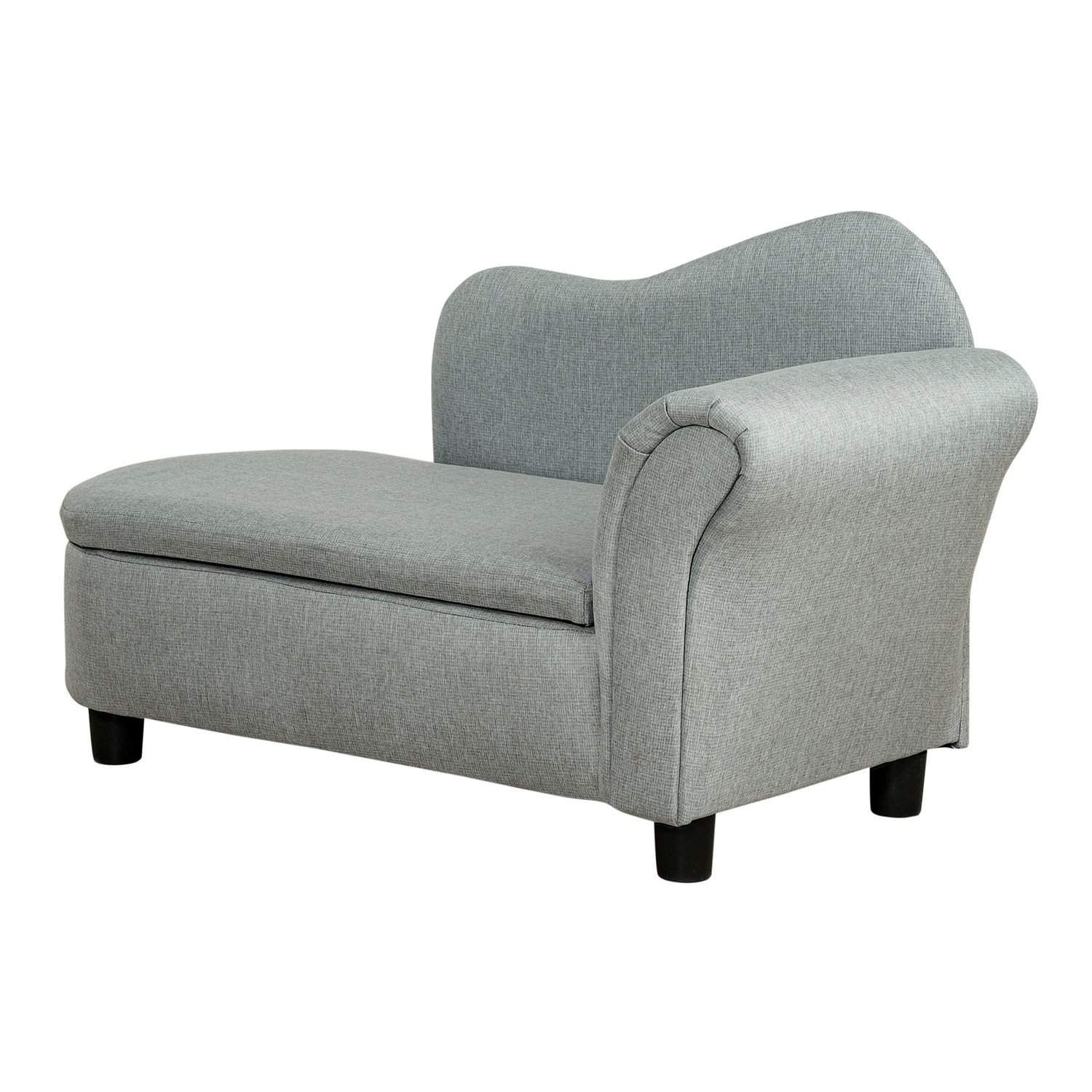 Lysegrå Børnesofa med opbevaring 80x40x49 cm