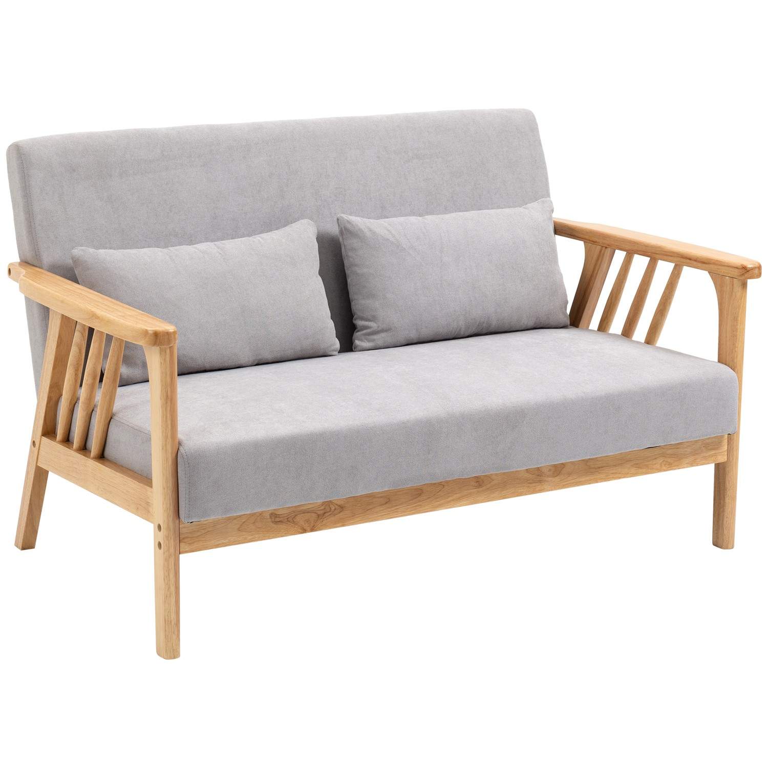 Grå Velvet Look Loveseat, polstret, 200 kg