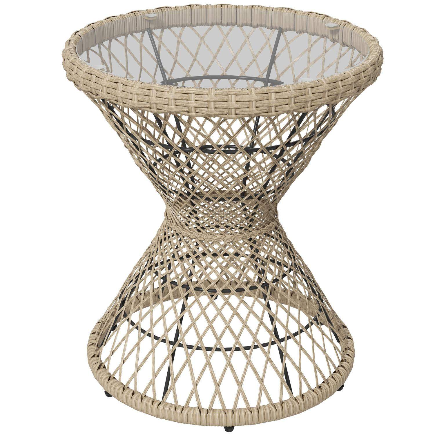 Sidebord i rattan til haven, UV-beskyttelse, boho design