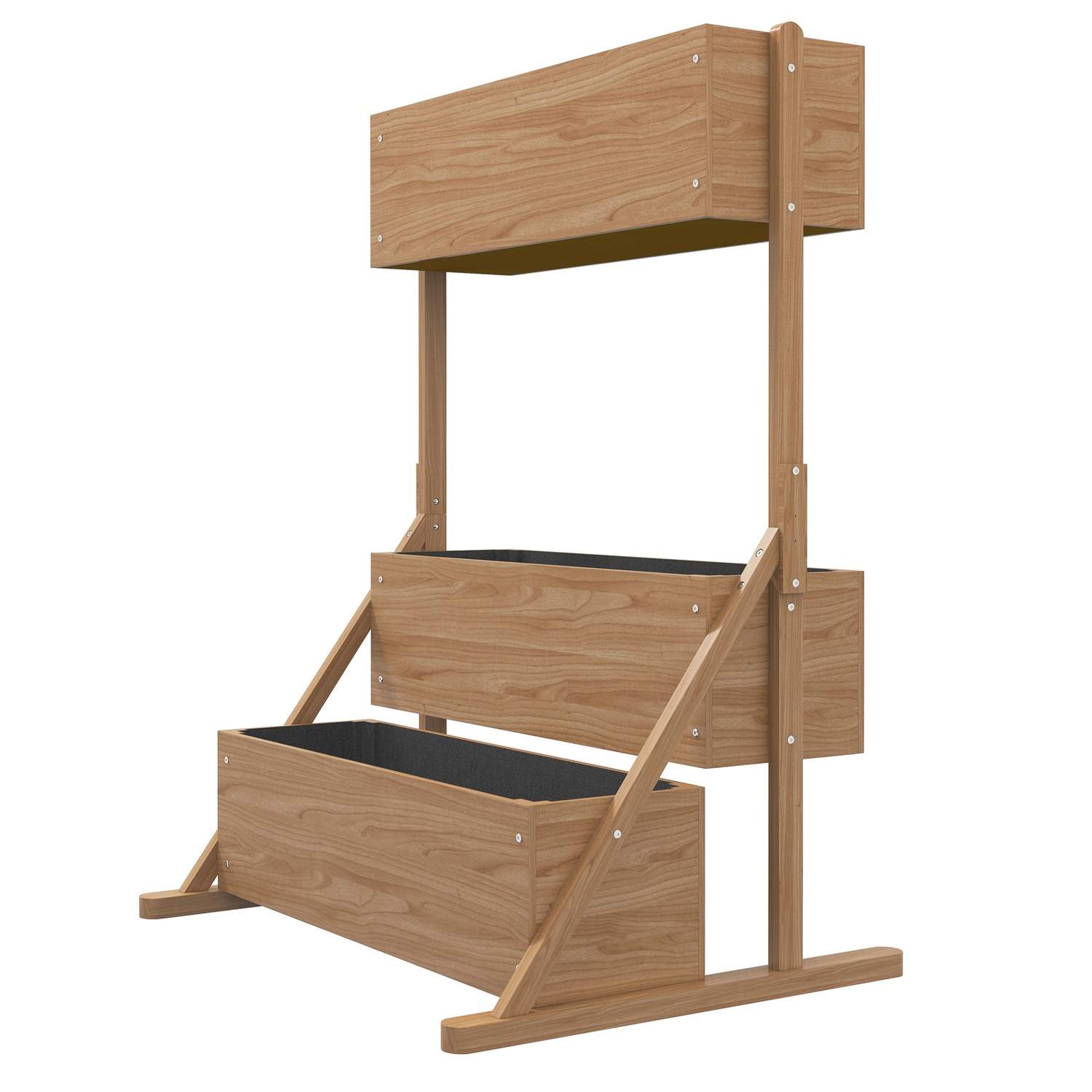 Træ Blomsterkasse 3-lags Med Fleece 108x80x140cm