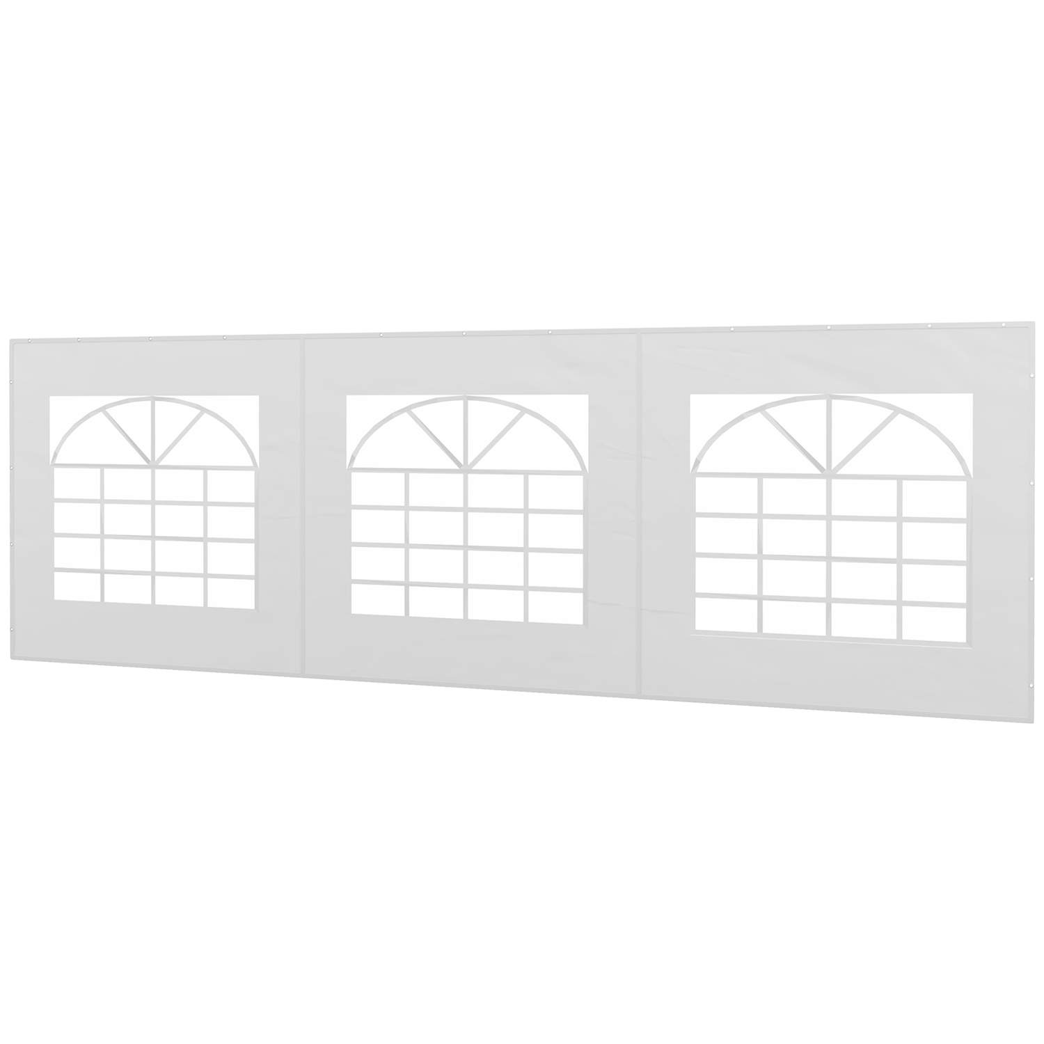 Hvid sidepanel med vindue til pavillon 6x2 m