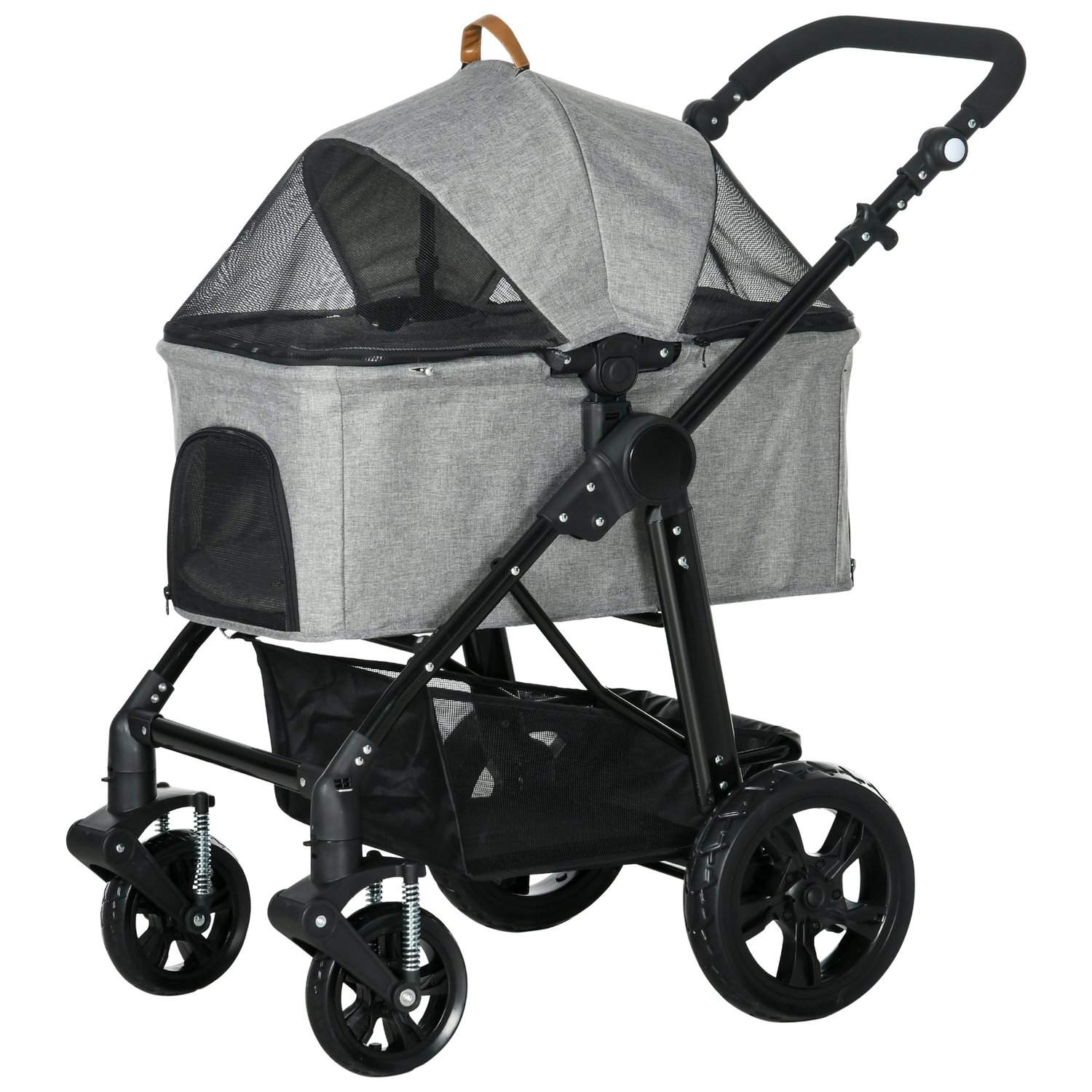 Sammenfoldelig Cat Trolley Transportpose med Mesh-vindue