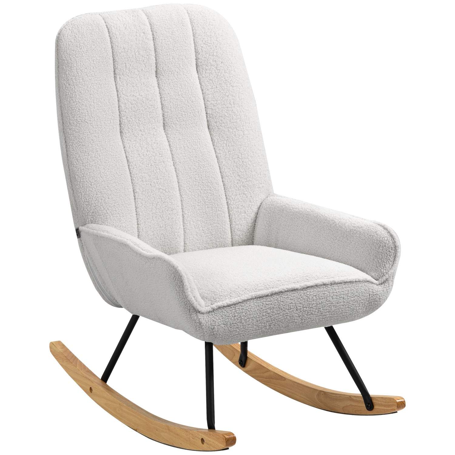 Polstret Grå Relax Stol i Sherpa Fleece, 150 kg