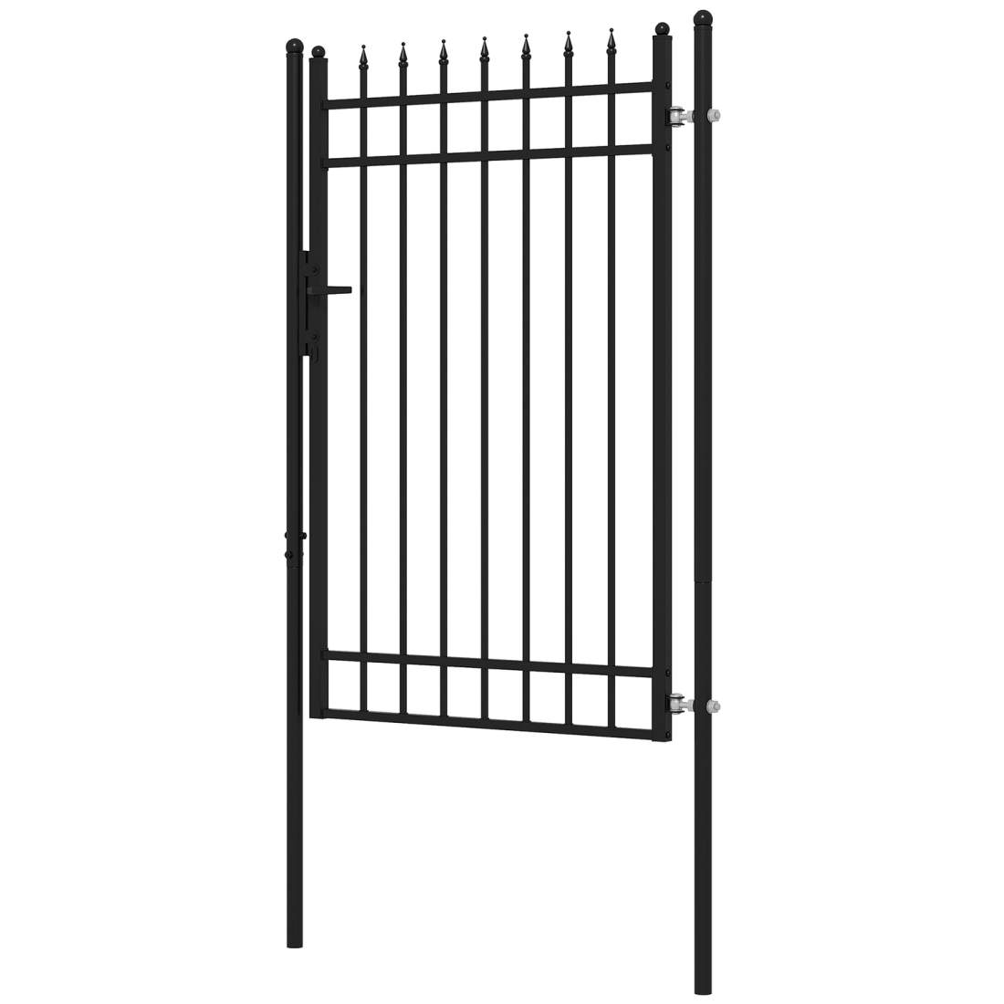 Svart Galvaniserad Trädgårdsport med Lås 107x204 cm | Hem & Hobby | Pryloteket