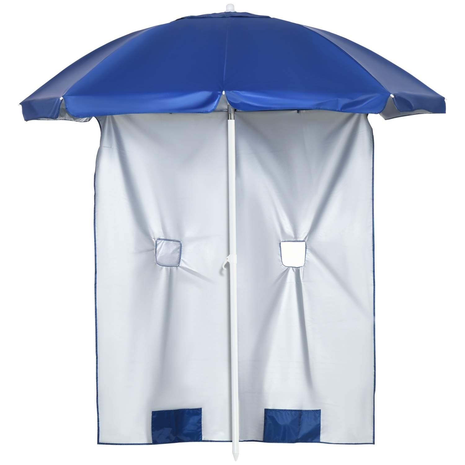 Strandparasol Ø191 cm med sidevæg og lommer