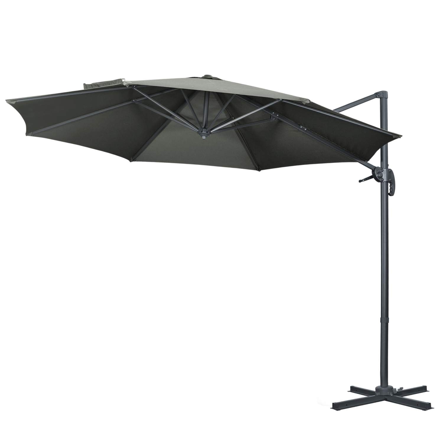 Roterende Grå Cantilever Parasol 294x294cm