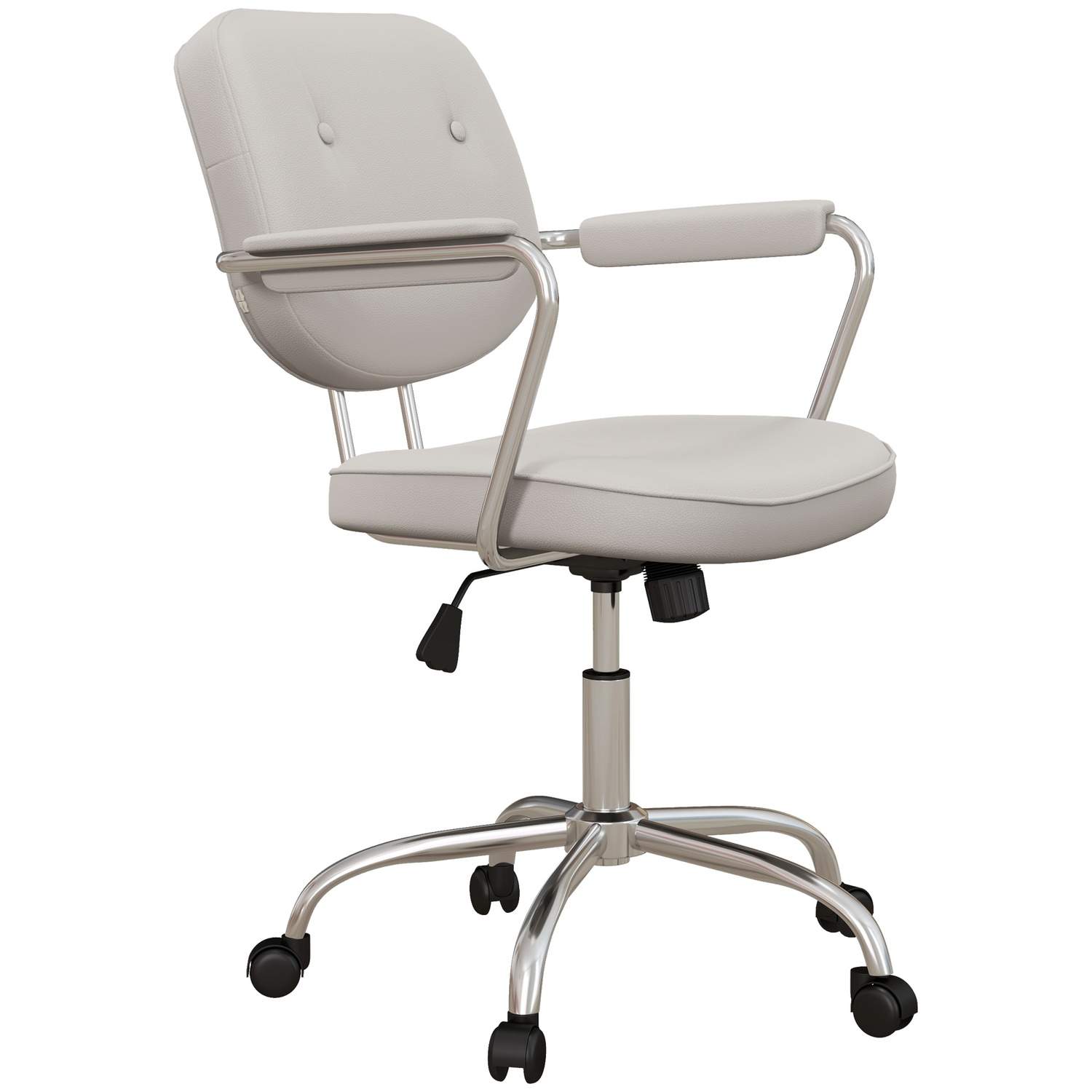 Beige kontorstol med vippefunktion og hjul