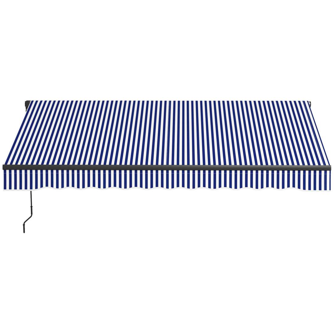 Blå/Vit Balkongmarkis 3x2,5m med Handvev Solskydd | Hem & Hobby | Pryloteket