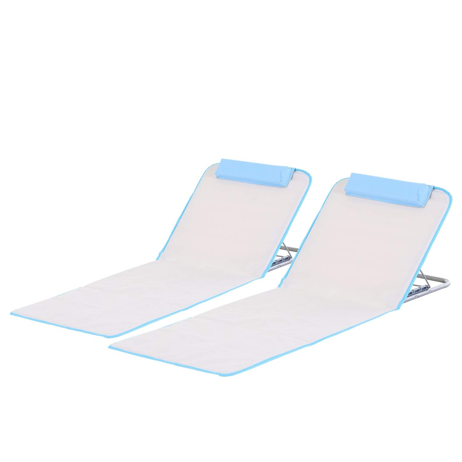 Sammenfoldelig strandmadrassæt, højdejusterbar, beige