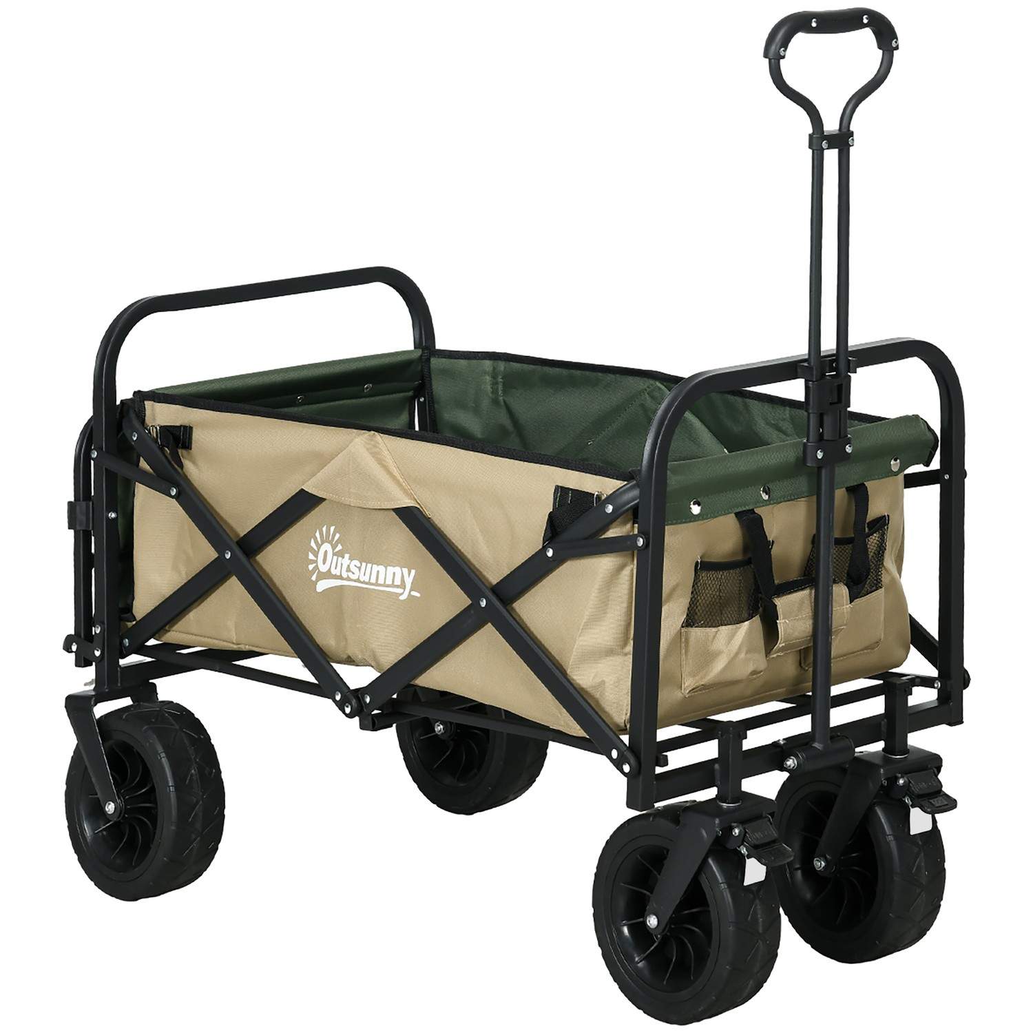 Sammenfoldelig strand- og havevogn 100 kg Khaki