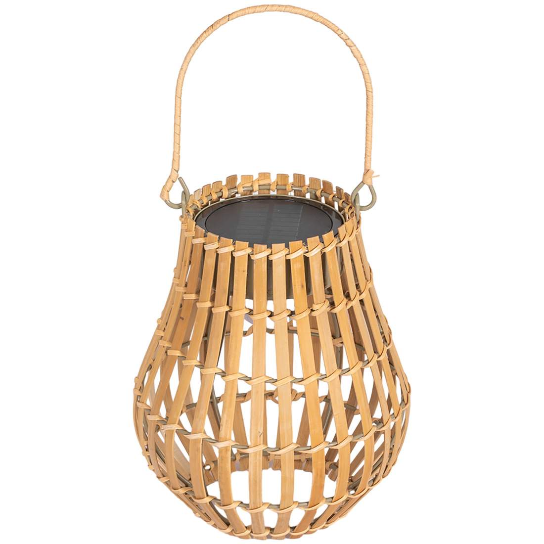 Uppladdningsbar Solcellslampa, 3 Färger, Bambuskärm