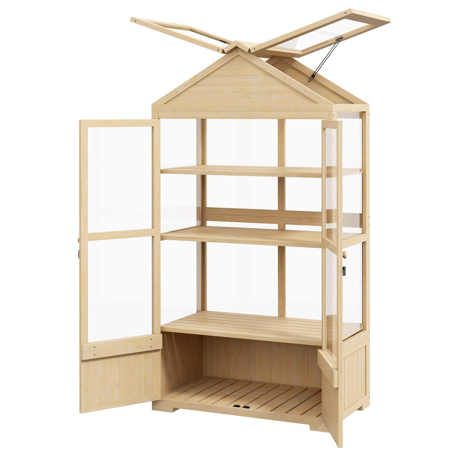 Låsbart drivhus med 4 niveauer og ovenlys