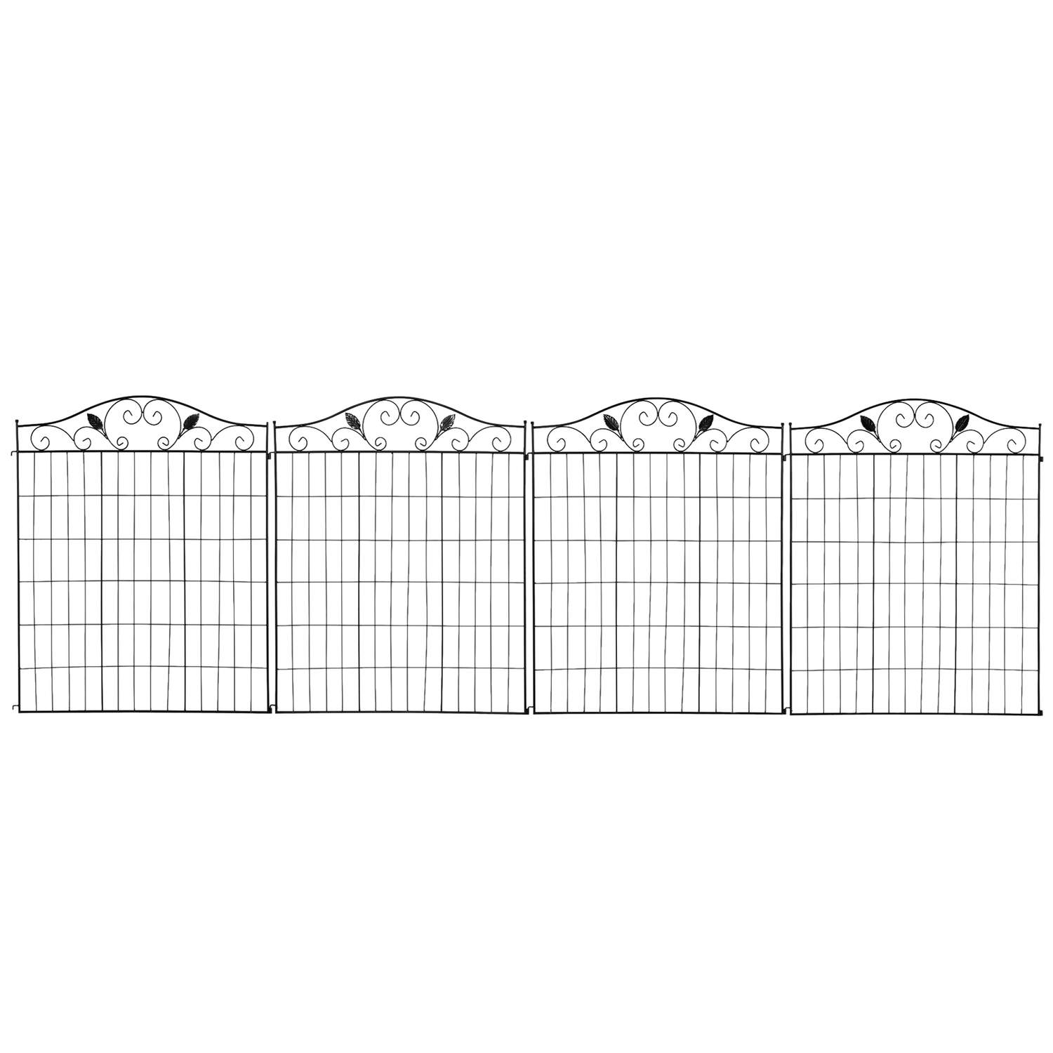 Dekorativt metalhegn 365x112cm til haven