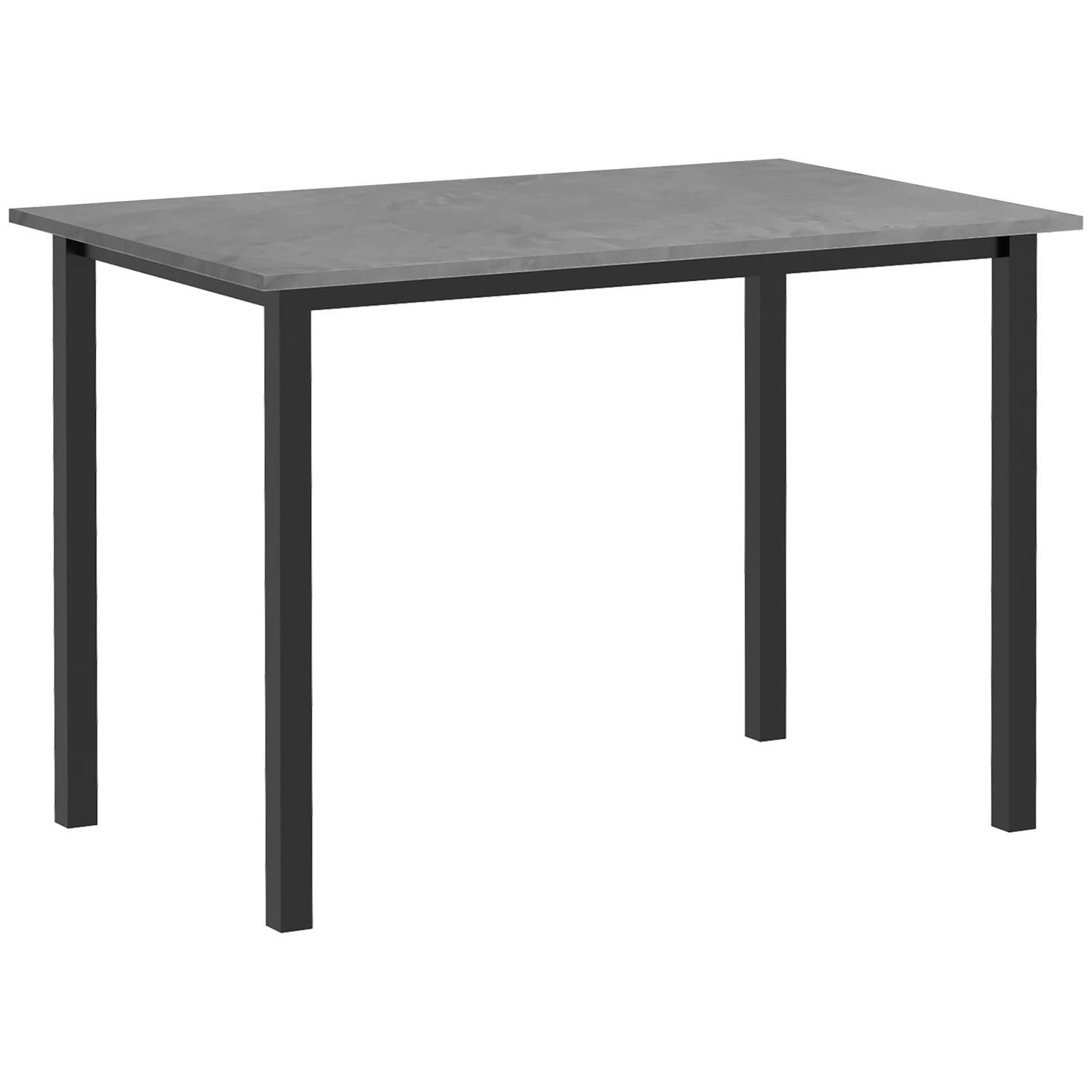 Udtrækkeligt spisebord til 6, Mørkegrå Stål, 110-160 cm