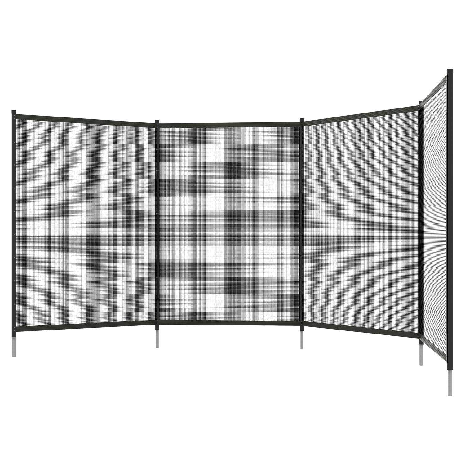 Dekorativt poolhegn 365x126 cm, Sæt med 4, Sort