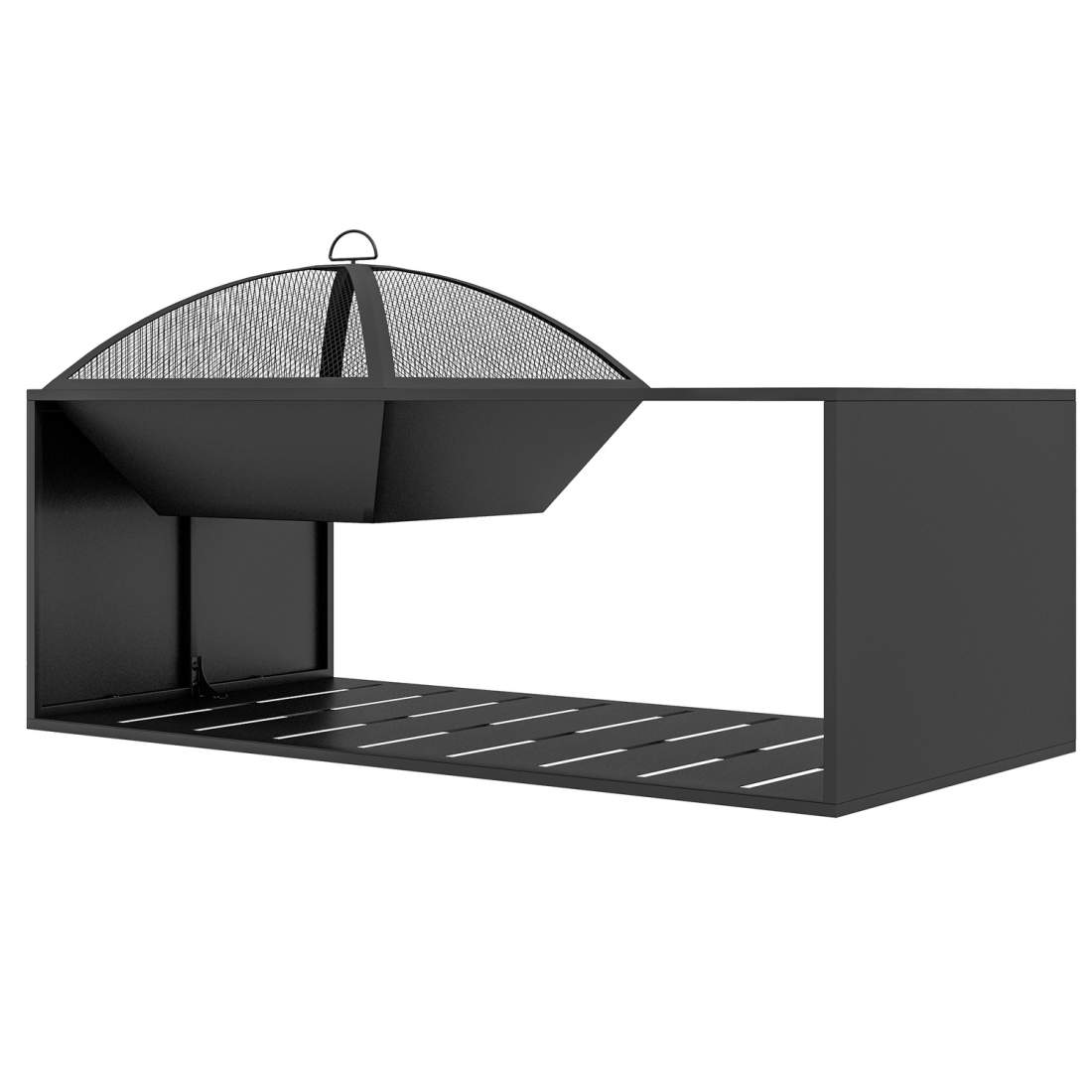 Eldkorg med Gnistgaller & Poker, Svart Metall | Hem & Hobby | Pryloteket