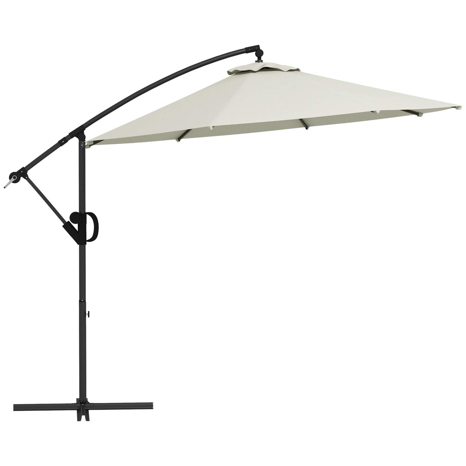 Ø293 cm Cantilever Paraply, Creme, Justerbar Parasol