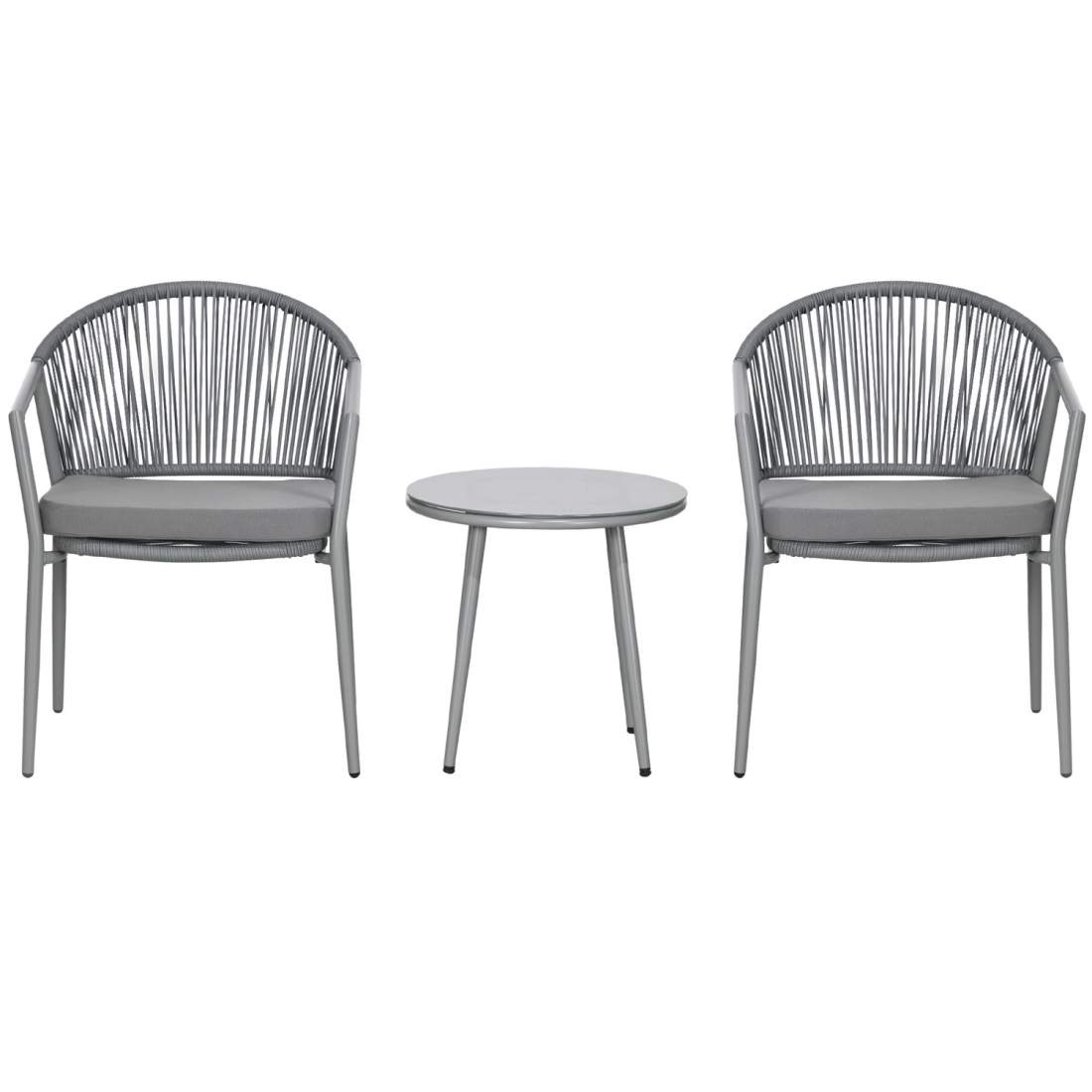 Snygg Balkongmöbel Set: 2 Stolar & Soffbord Grå | Hem & Hobby | Pryloteket
