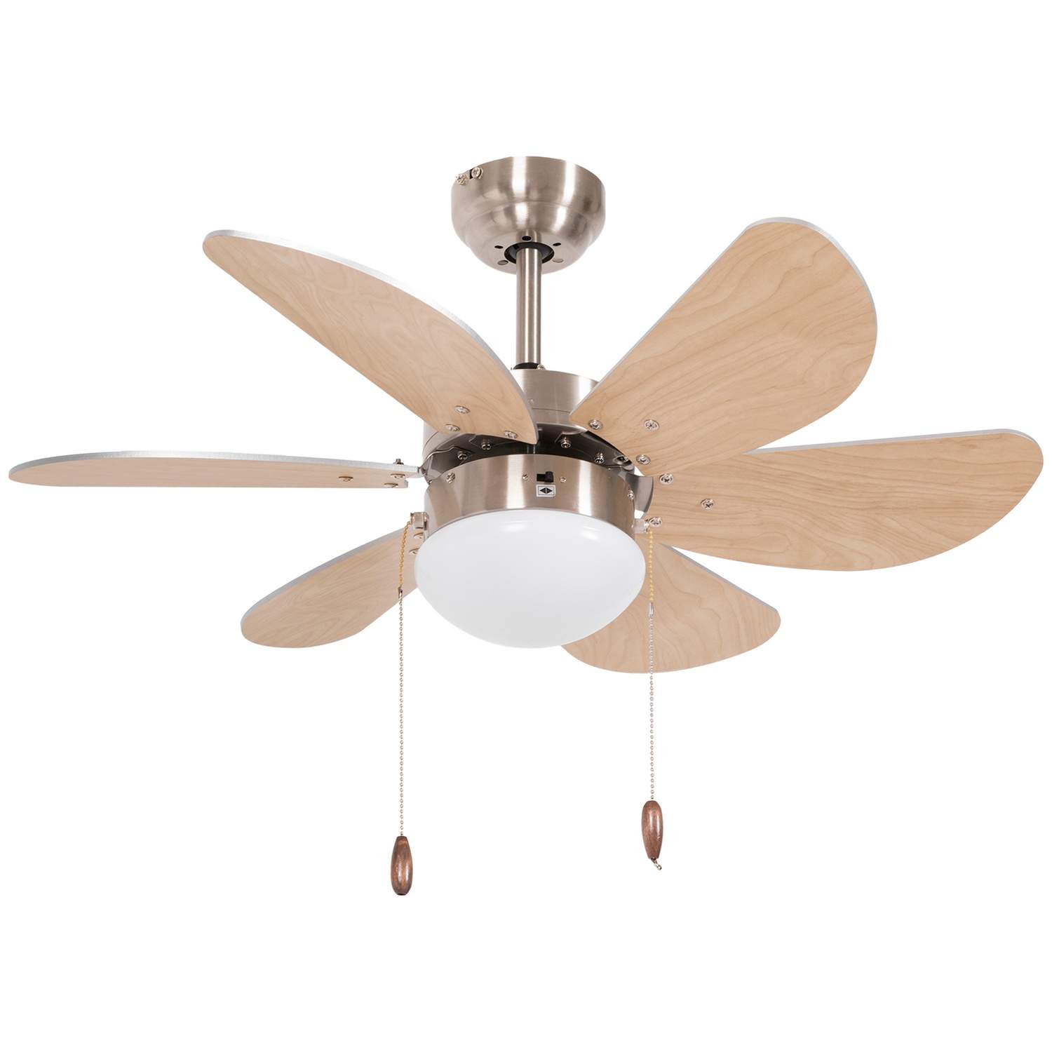Loftsventilator med LED-belysning og vendbare vinger