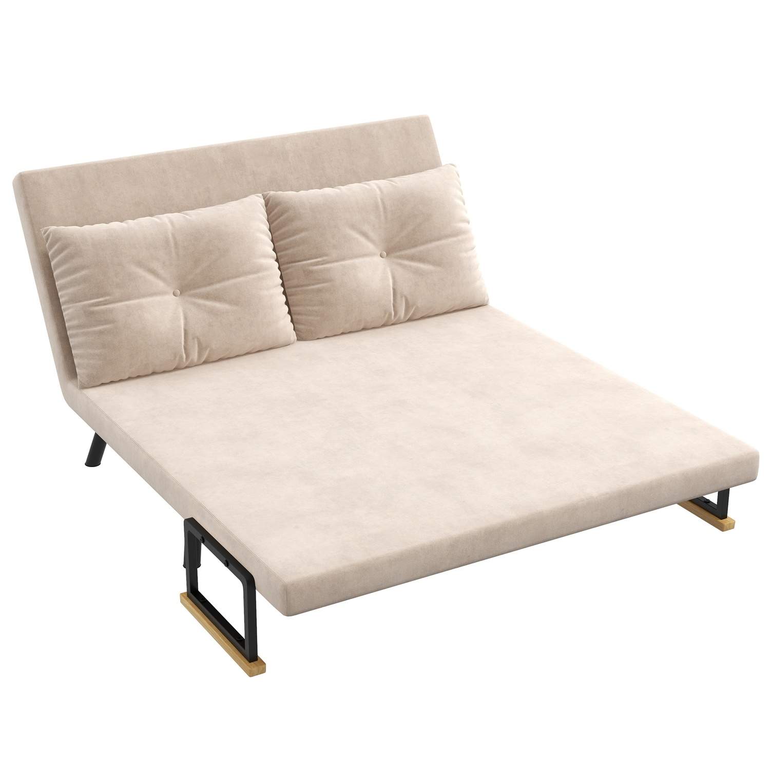 Hopfällbar Bäddsoffa i Sammet Beige | Hem & Hobby | Pryloteket