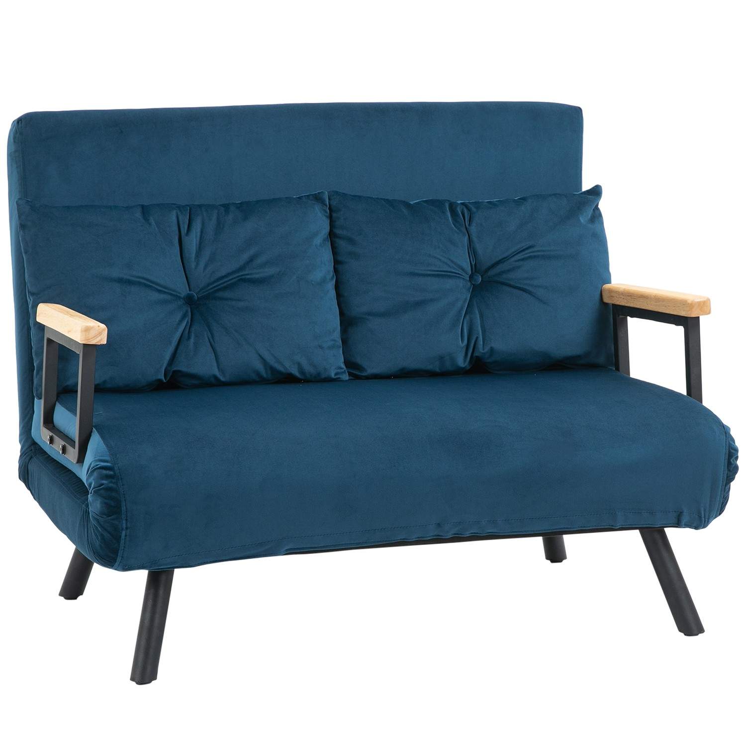 Blue Velvet Sovesofa med justerbart ryglæn