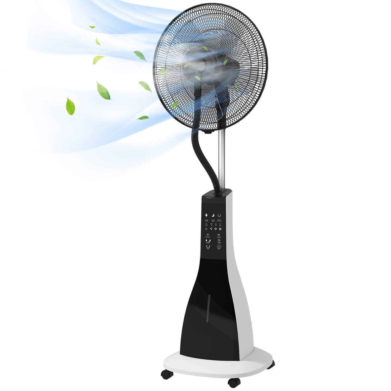 Oscillerende piedestalblæser 90W, 3L tank, fjernbetjening