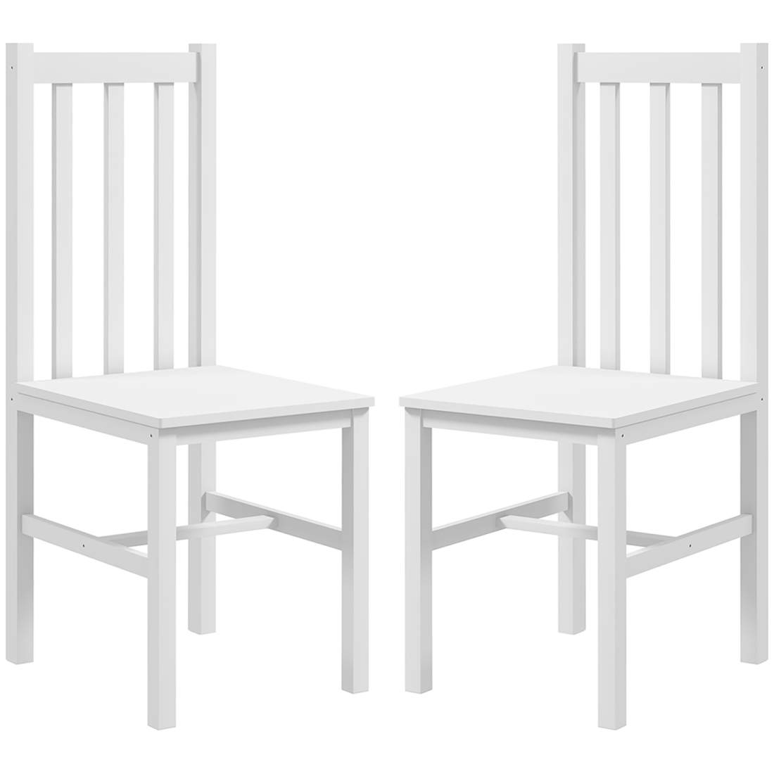 Vita Furu Matstolar med Ryggstöd, Set om 2 | Hem & Hobby | Pryloteket