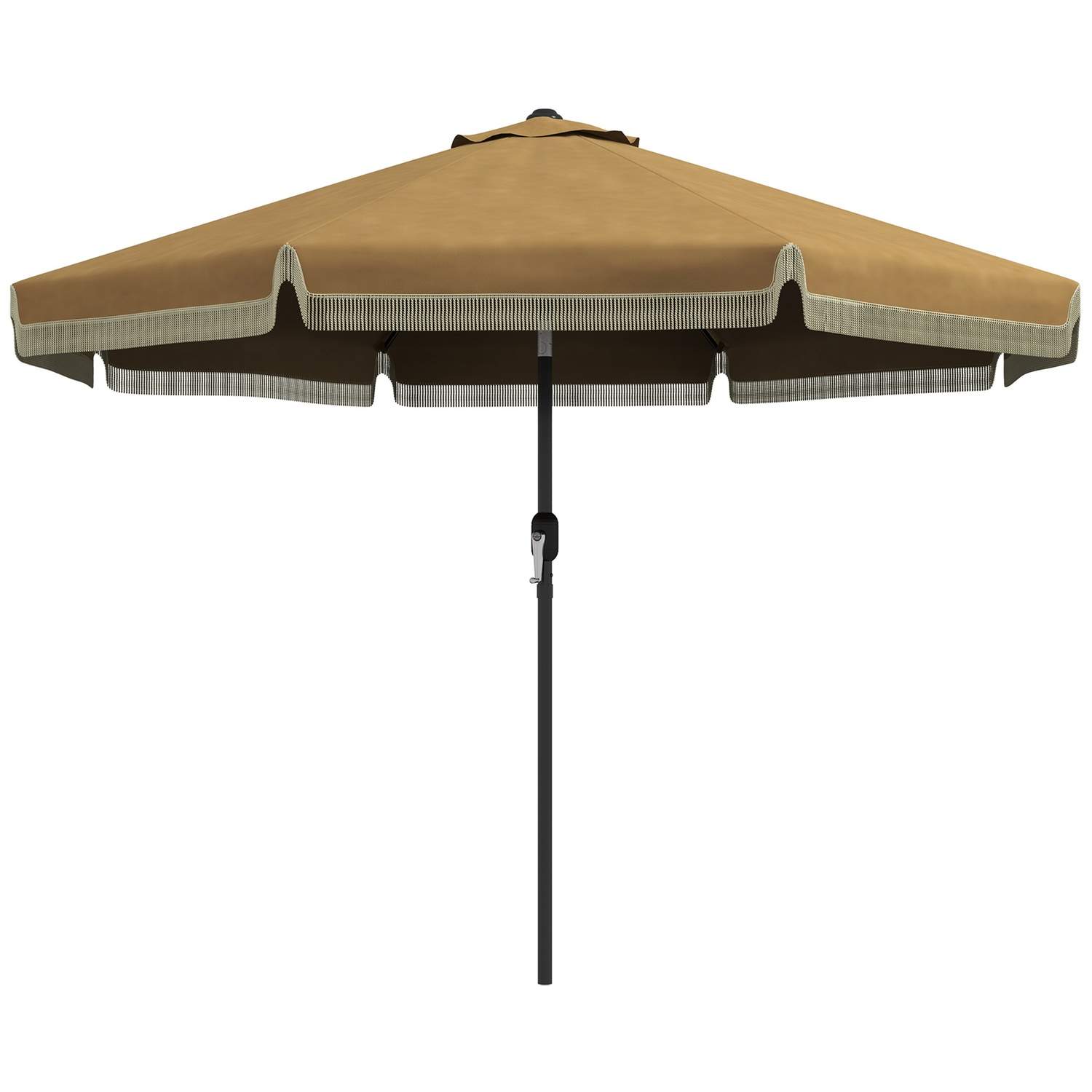 Vippeparasol 265 cm med frynser, Khaki