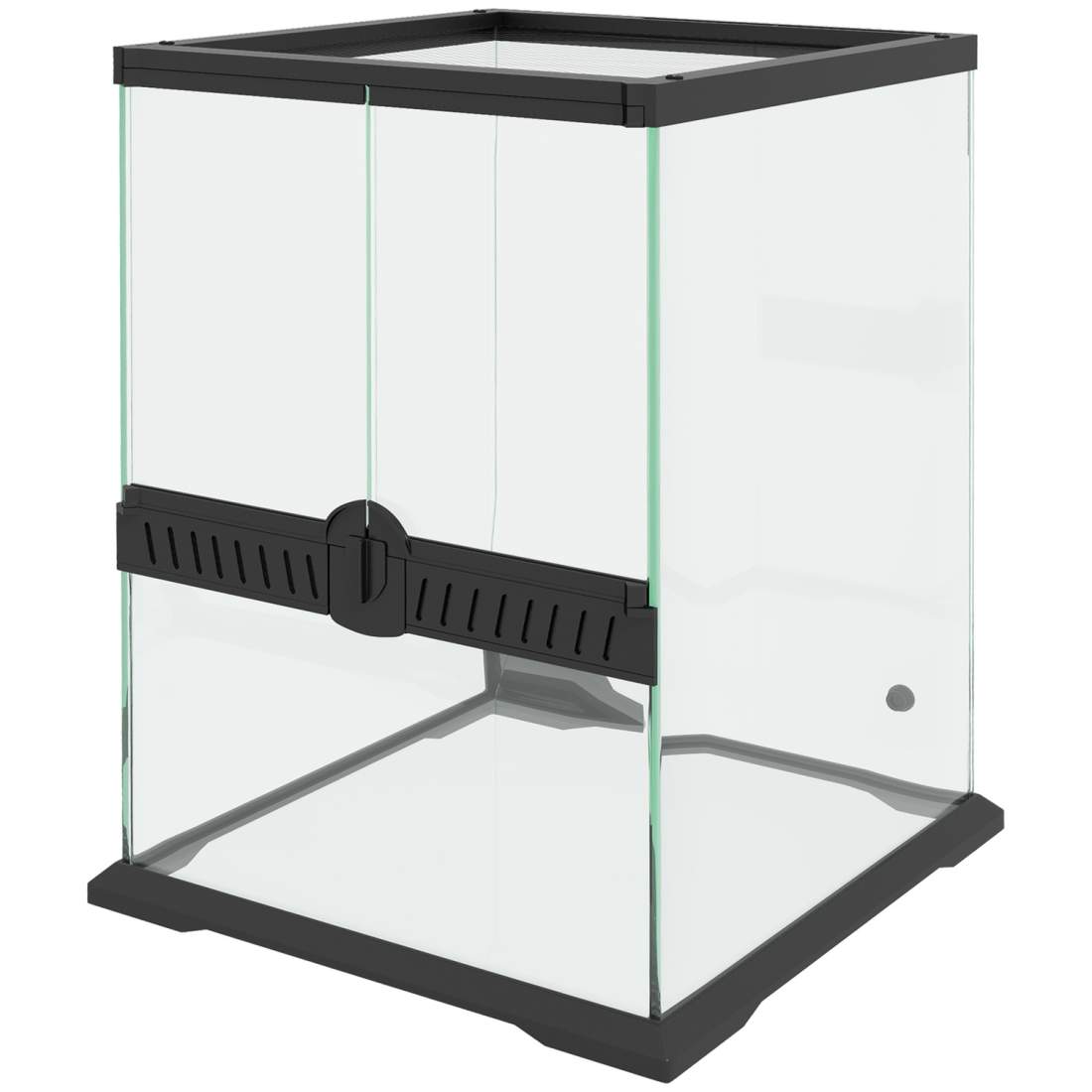 Glas Terrarium 120L Sort med Ventilation 45x45x60cm
