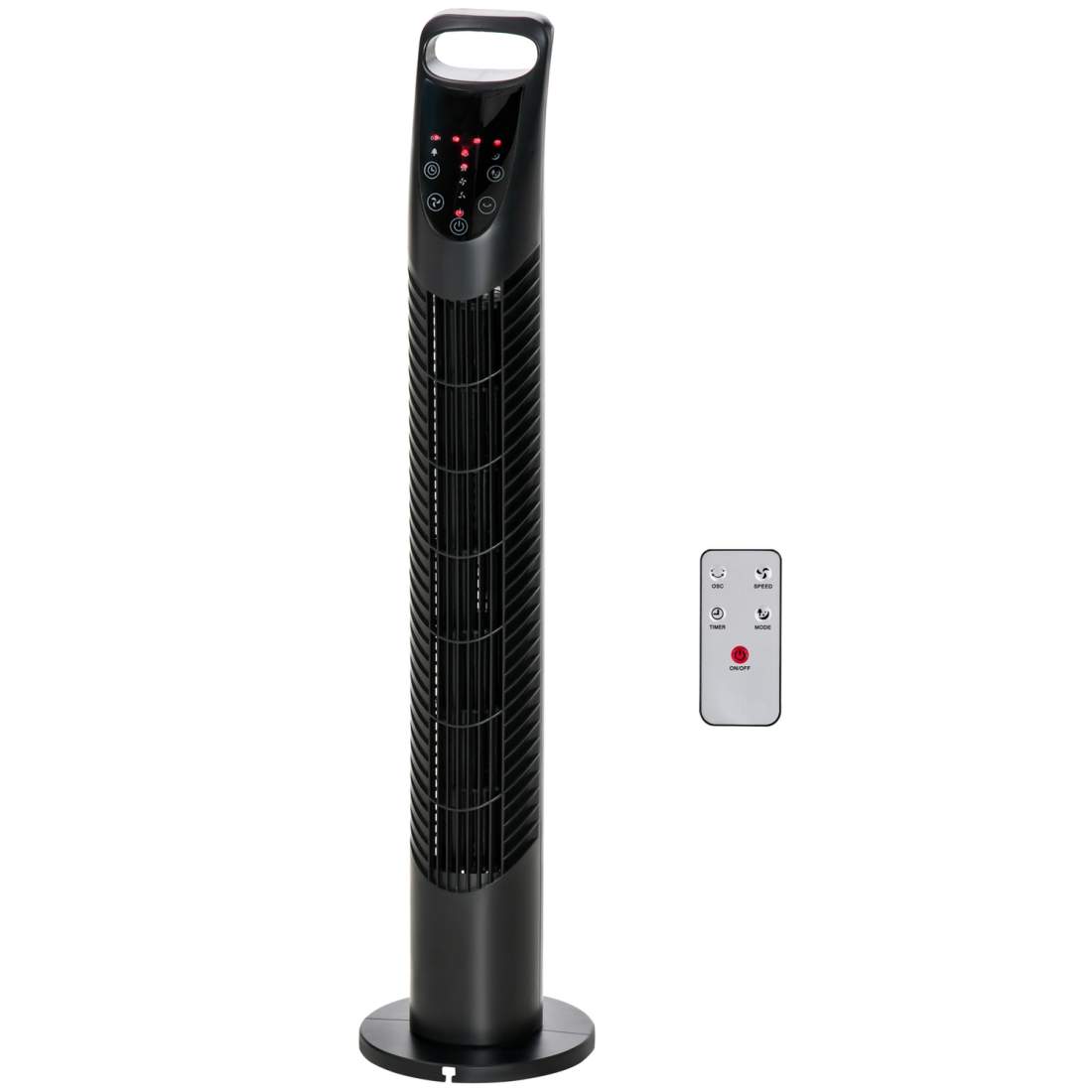 Stille tårnventilator med timer og fjernbetjening