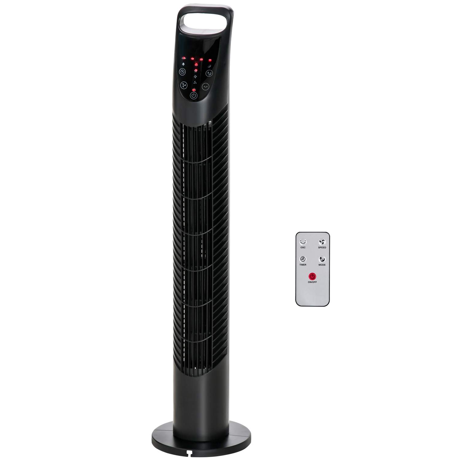 Stille tårnventilator med timer og fjernbetjening