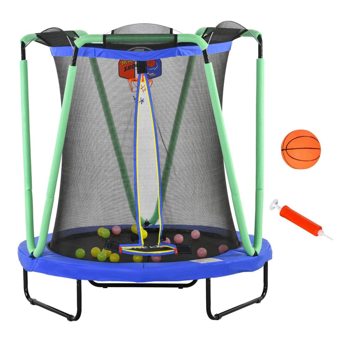 Barntrampolin med Skyddsnät och Basketbåge 140 cm | Hem & Hobby | Pryloteket