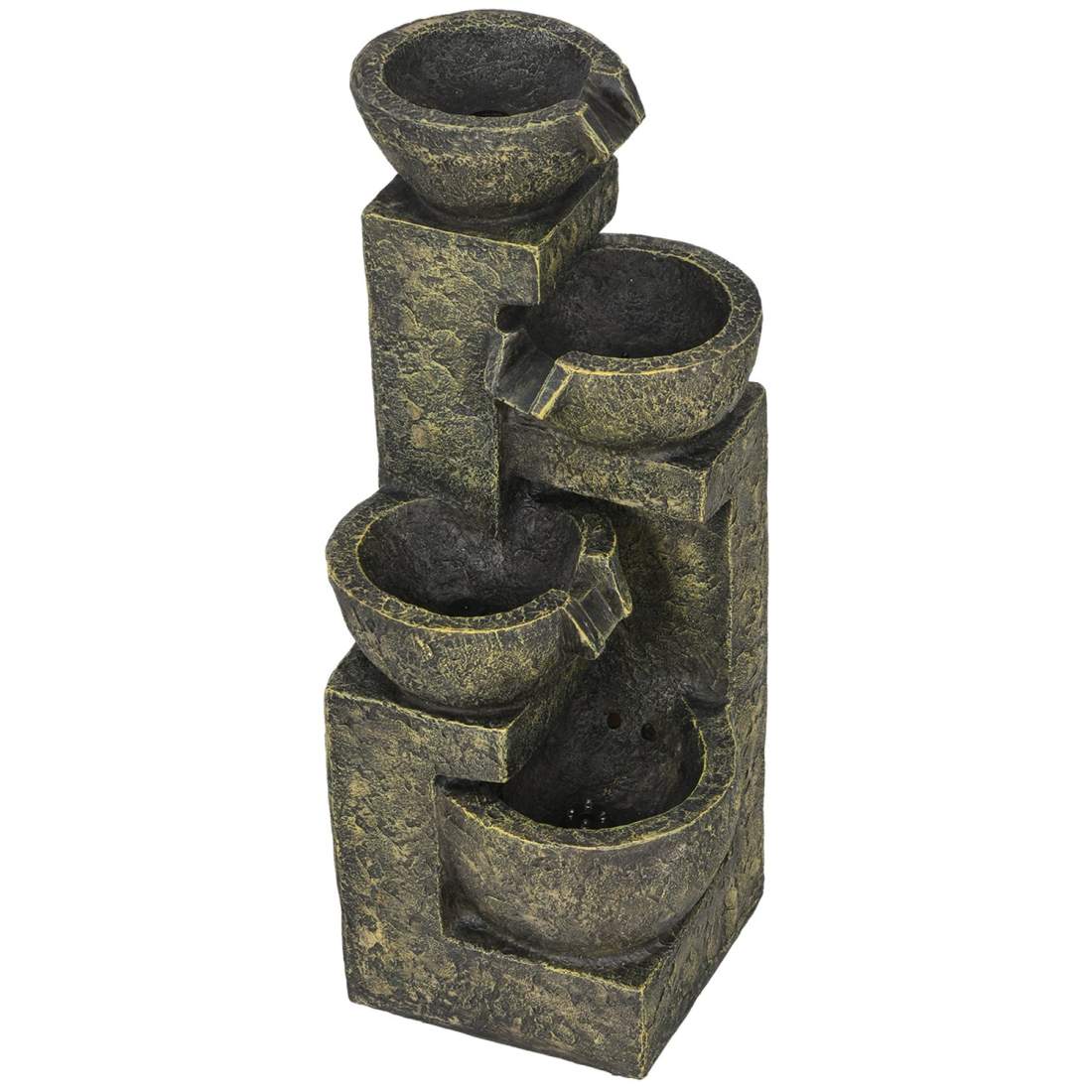 Justerbar 4-Stegs Trädgårdsfontän i Harts | Hem & Hobby | Pryloteket