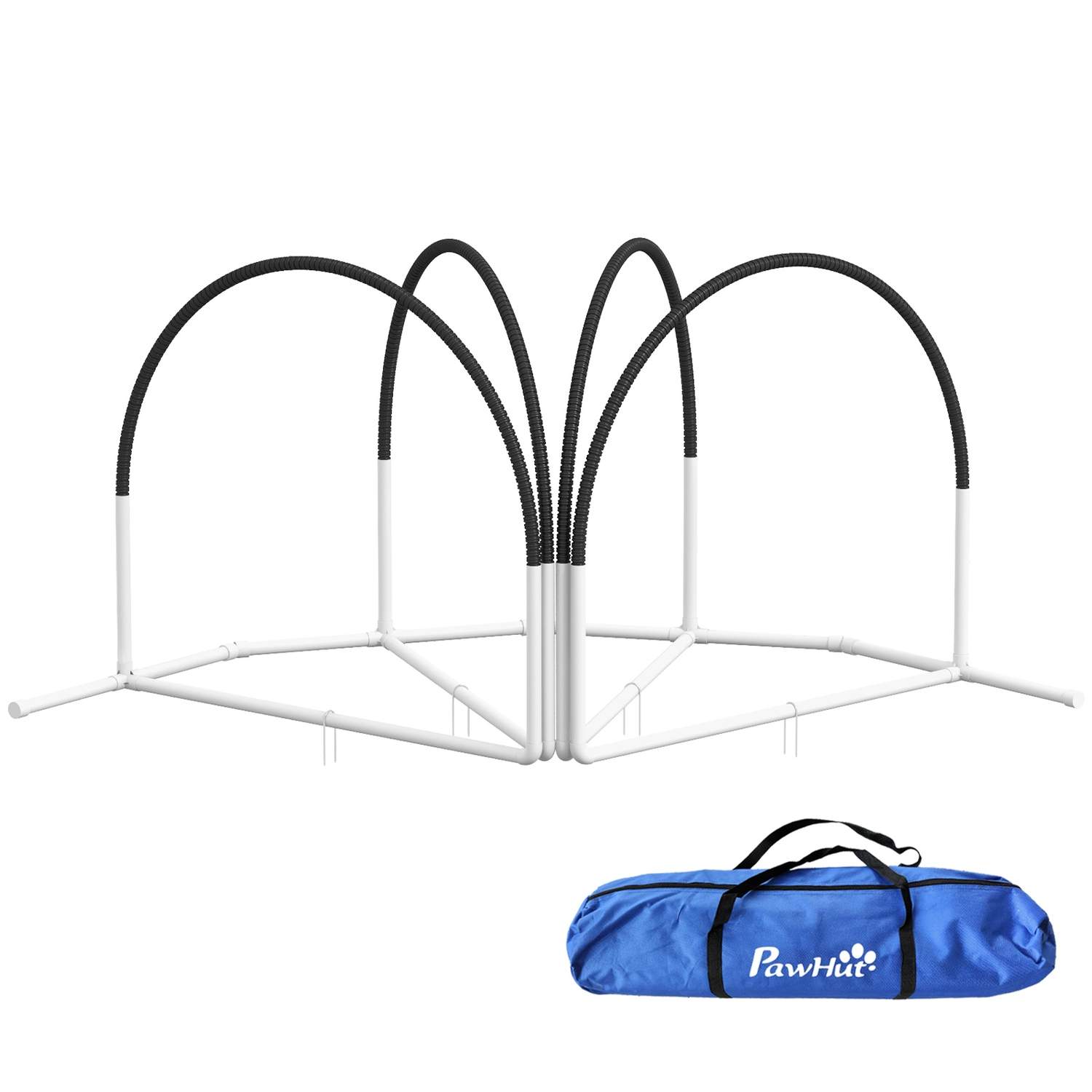 Hundeagilitysæt med slalomstænger og bæretaske