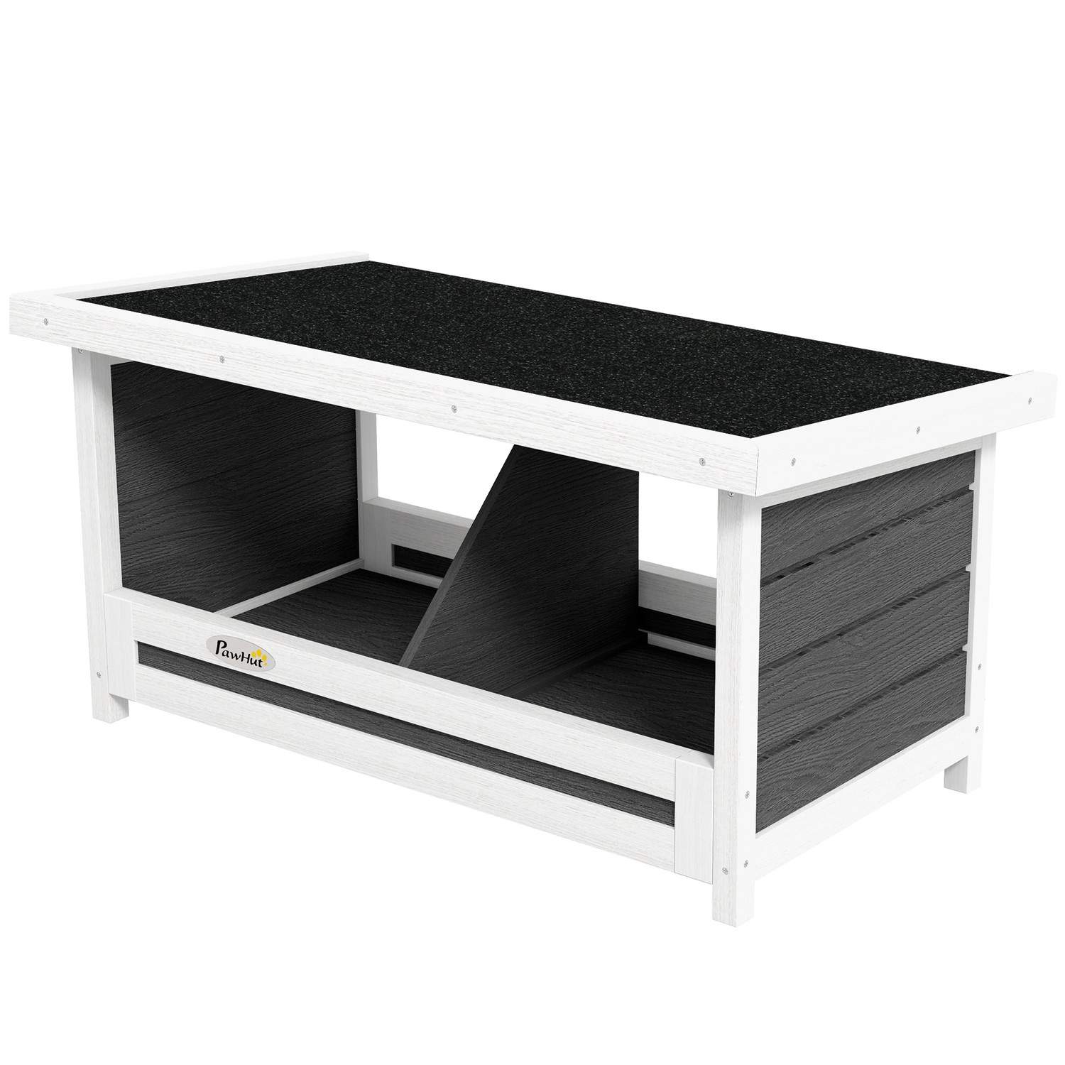 Redekasse i gran med asfalttag, grå