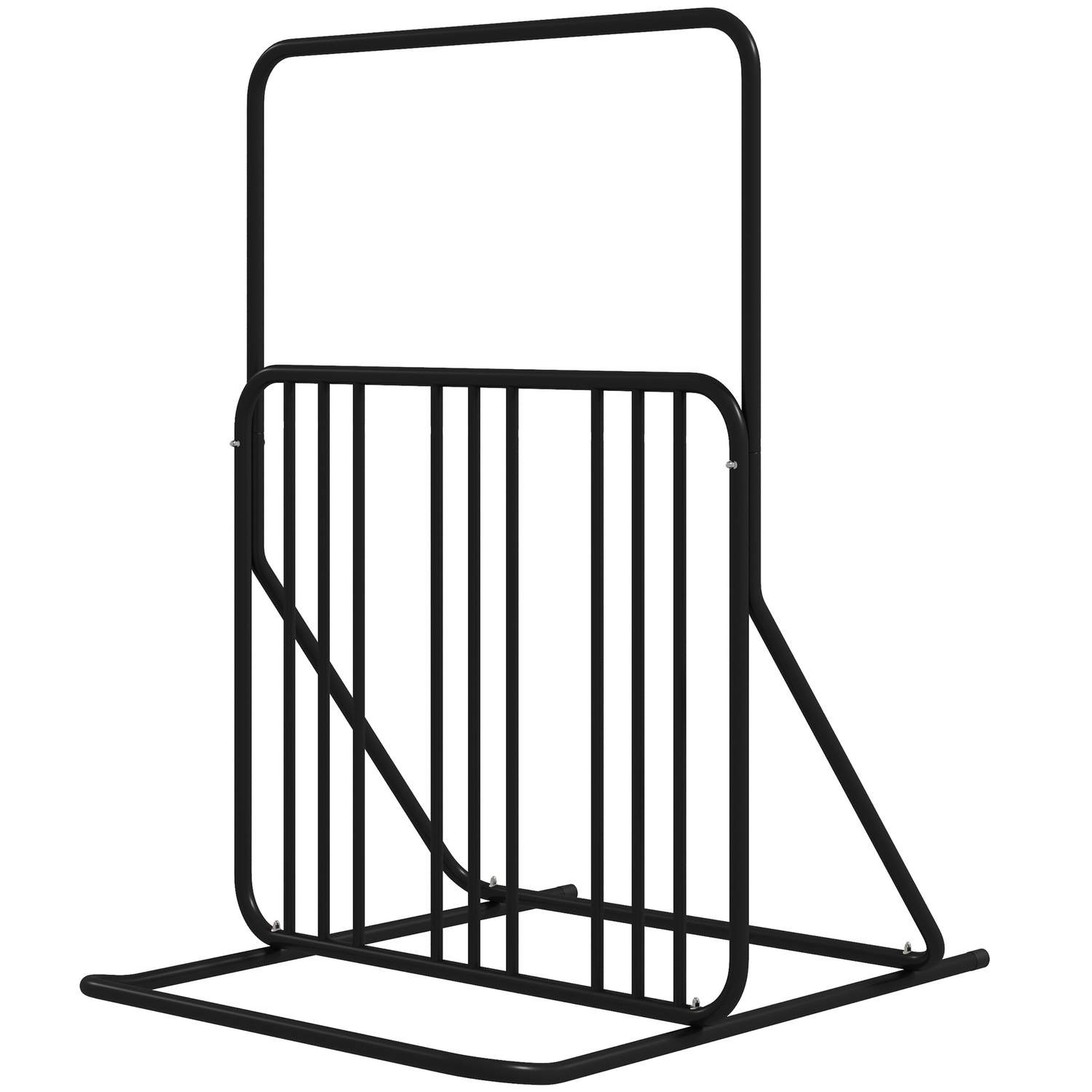 Vejrbestandig cykelstativ til 4 cykler, sort stål