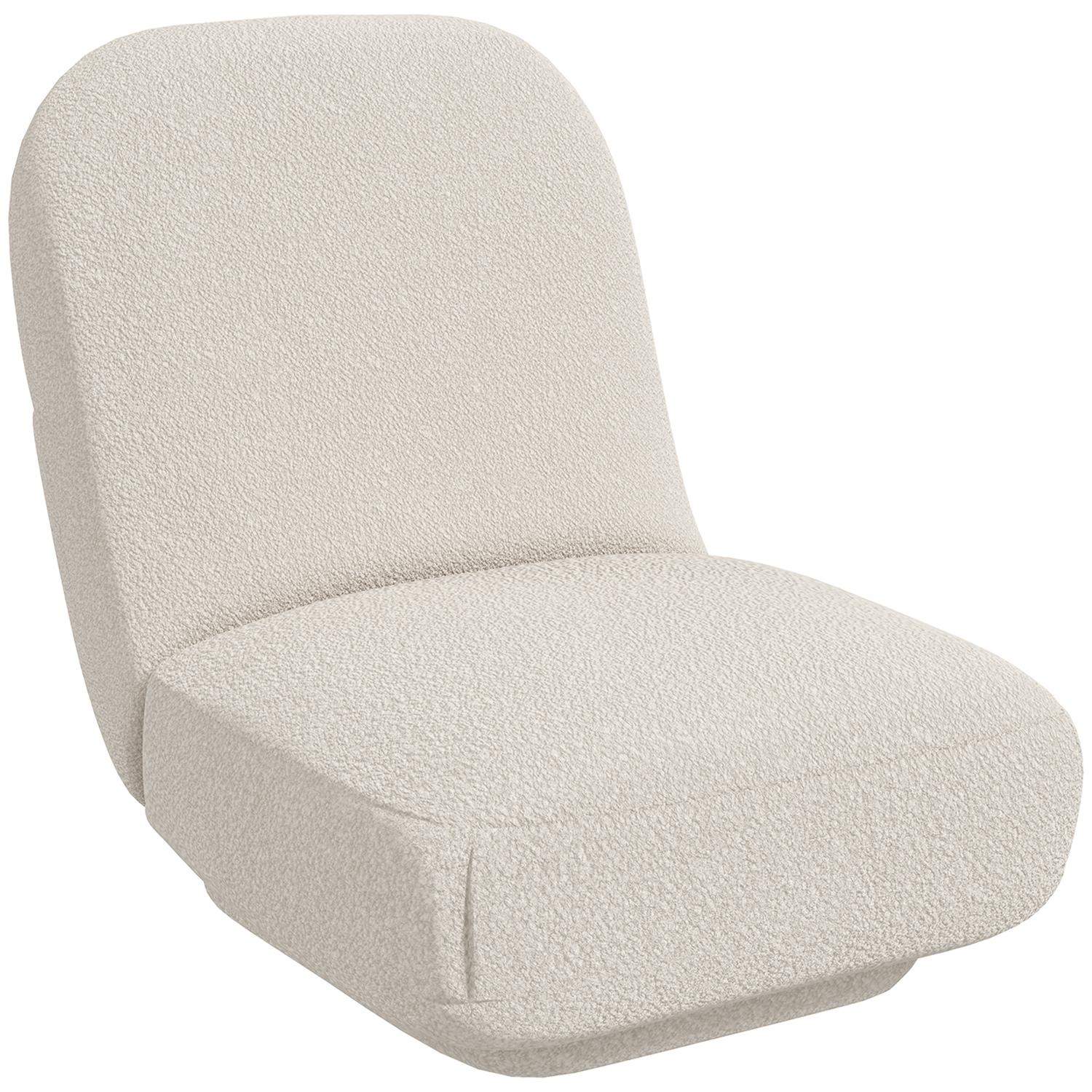 Gulvstol & Floor sofa i Velvet Look Cream