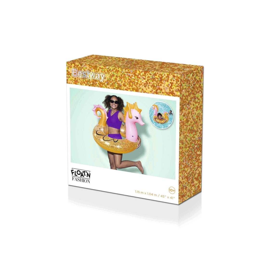 Produktfoto för Bestway Badring Sjöhäst Glitter 115 cm