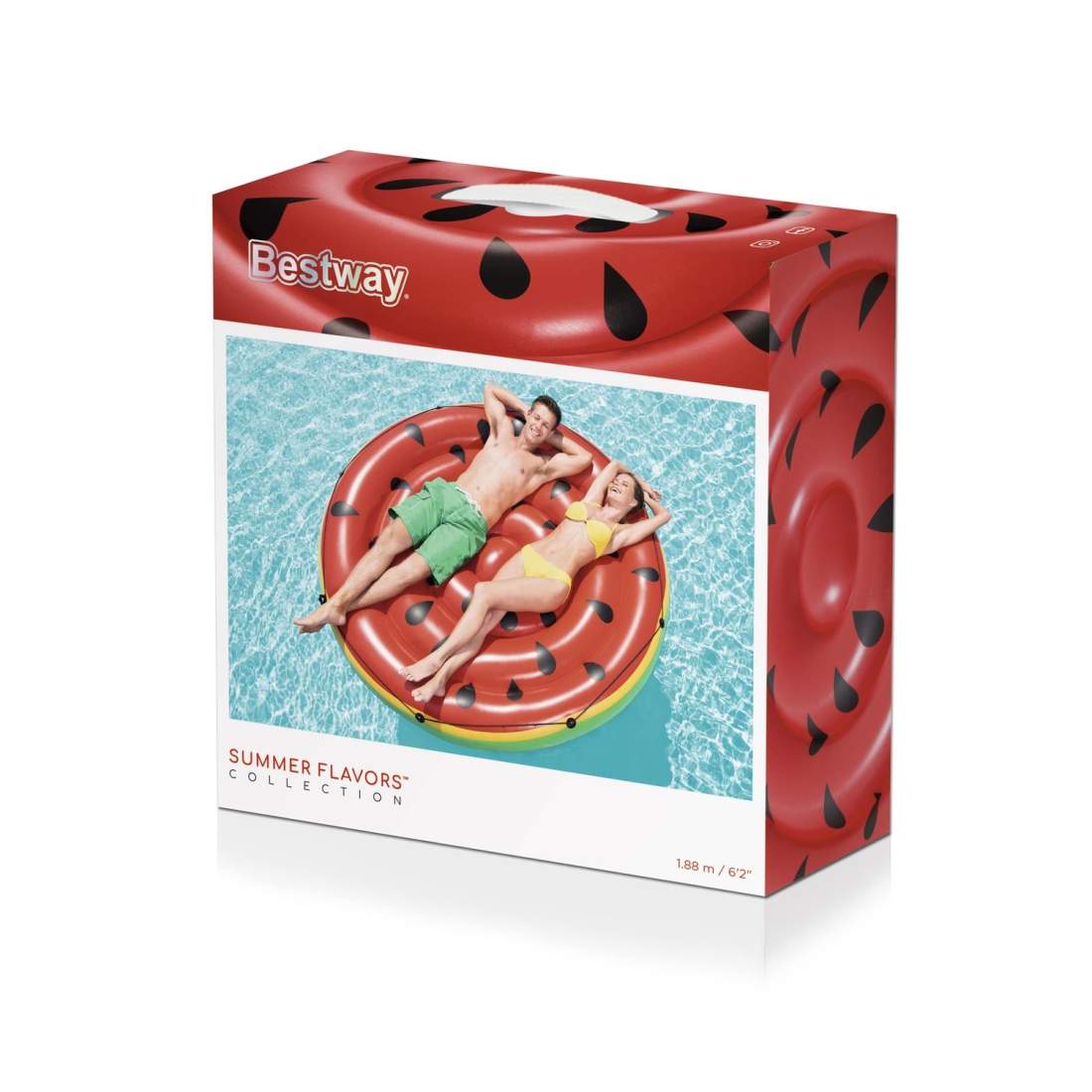 Alternativ bild 1 för Bestway Luftmadrass vattenmelon röd 43140